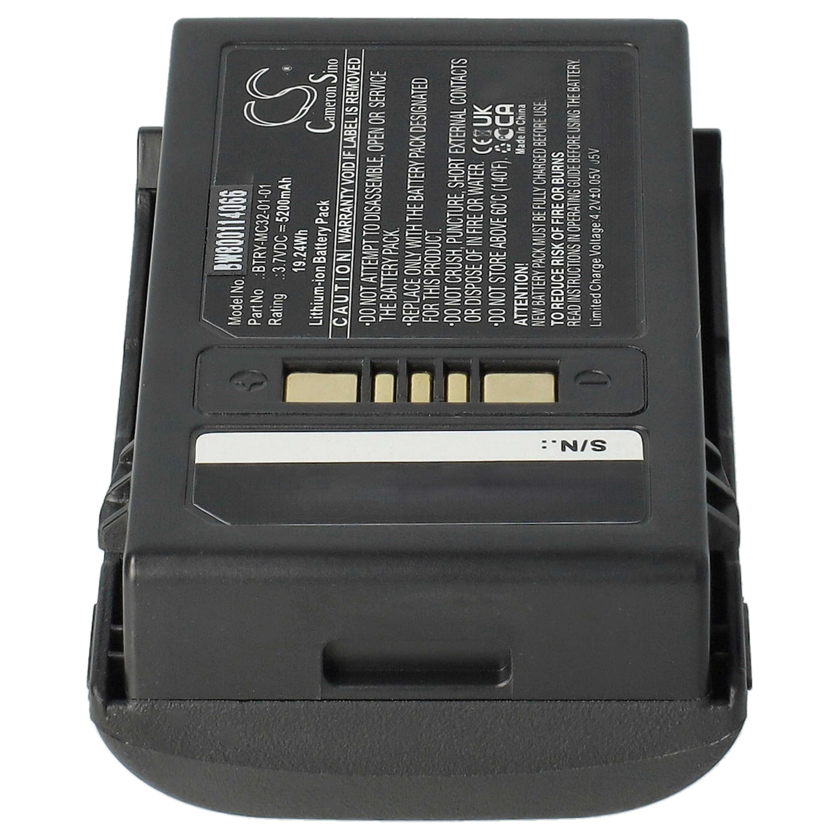 5x Batteria sostituisce Motorola 82-000012-01, BT-000375 per barcode scanner Motorola - 5200mAh 3,7V Li-Ion