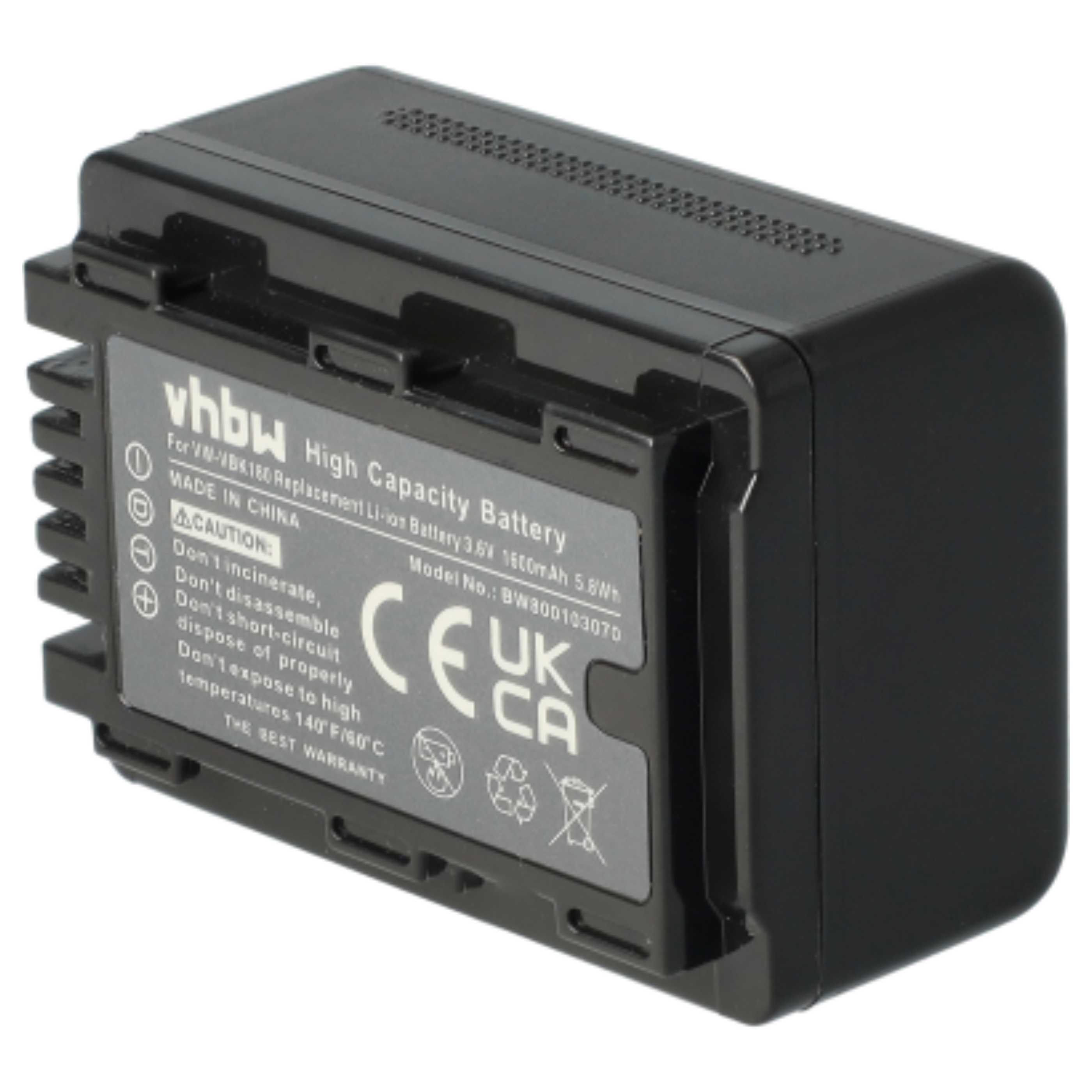 Videocamera 3x Battery replaces Panasonic VW-VBK180, VW-VBK360, VW-VBK180-K - 1600 mAh 3.6 V Li-Ion