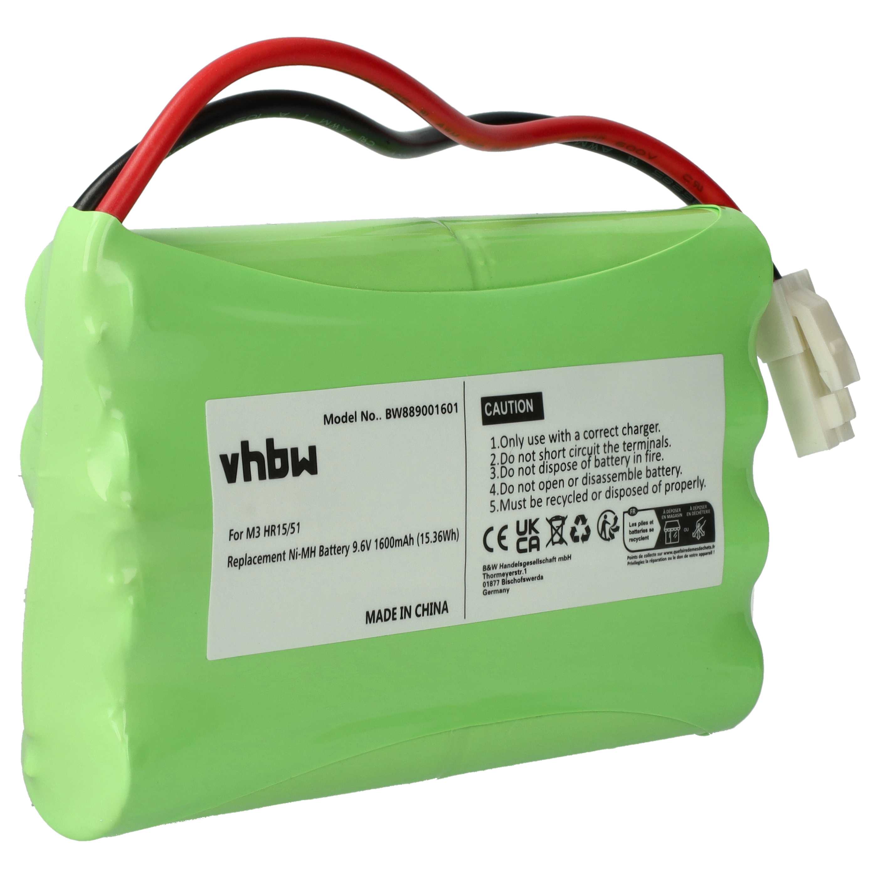 Sliding Gate Operator Battery replaces Polargos S1512 - 1600 mAh 9.6 V NiMH