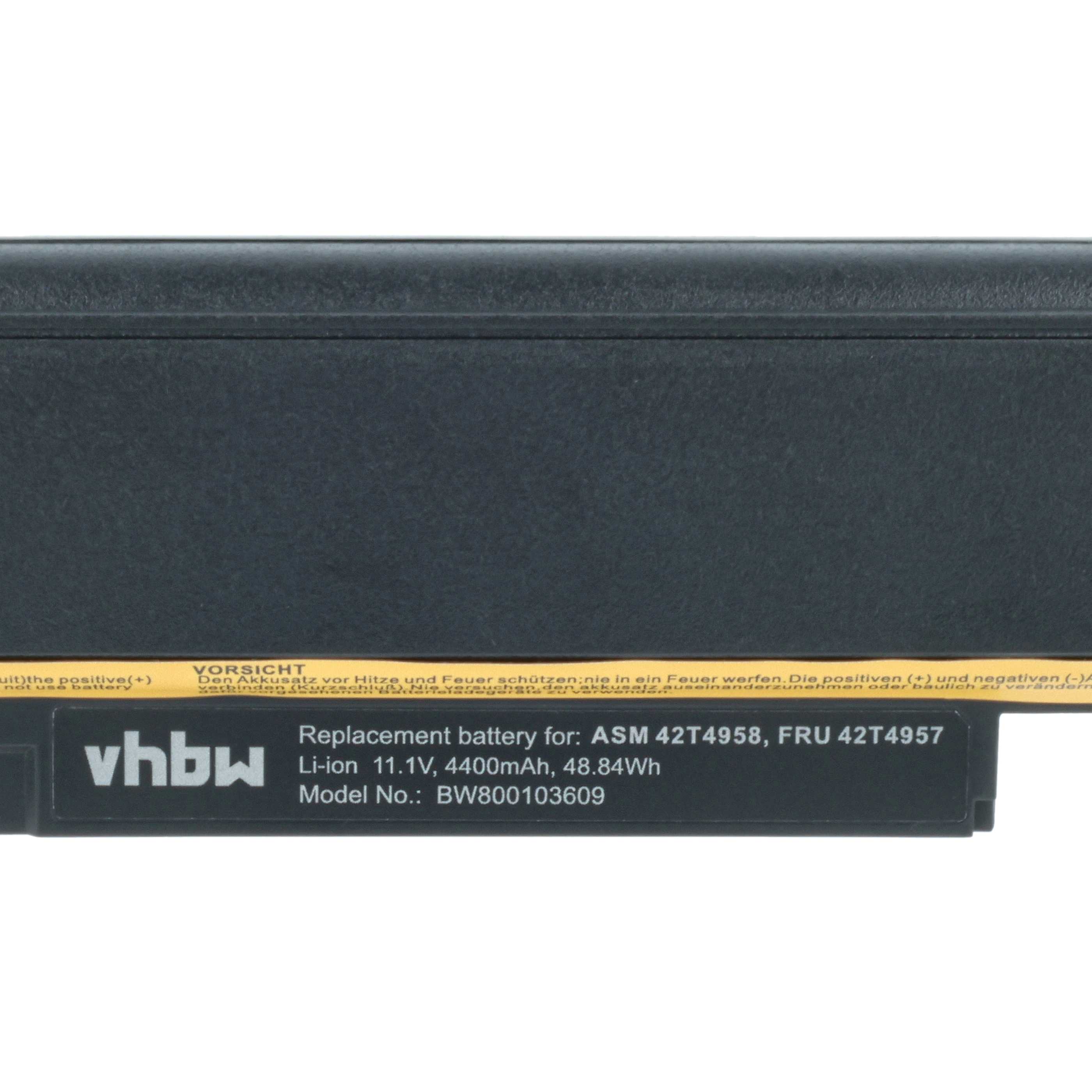 Batteria sostituisce Lenovo 42T4945, 42T4943, 0A36292, 0A36290 per notebook - 4400mAh 11,1V Li-Ion nero