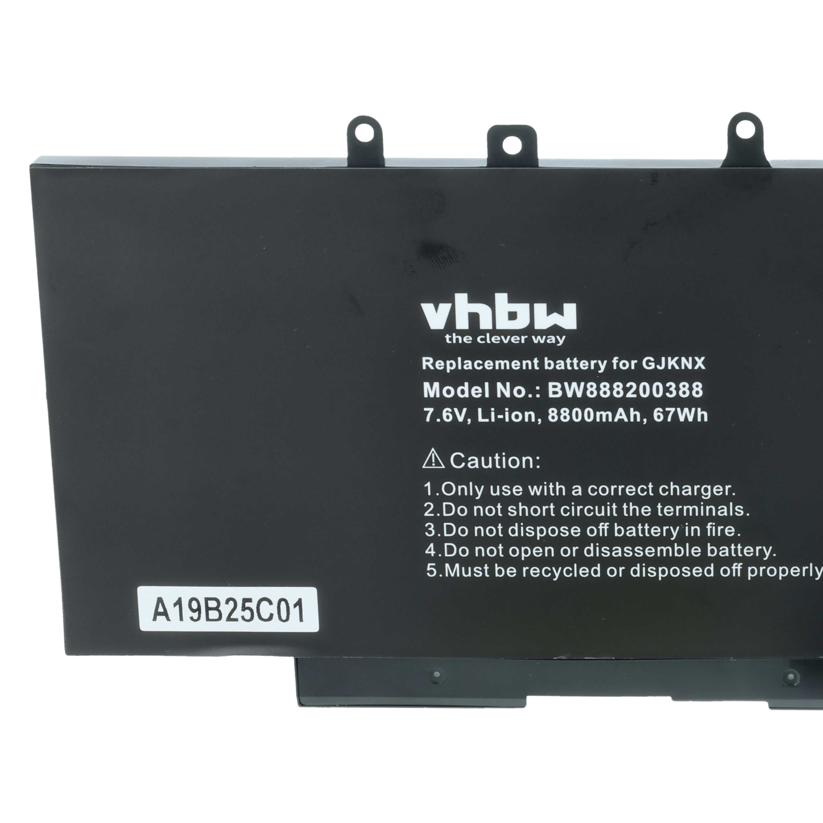 Batteria sostituisce Dell 451-BBZG, 0DY9NT, 3DDDG, 03VC9Y, 00JWGP per notebook - 8800mAh 7,6V Li-Ion nero