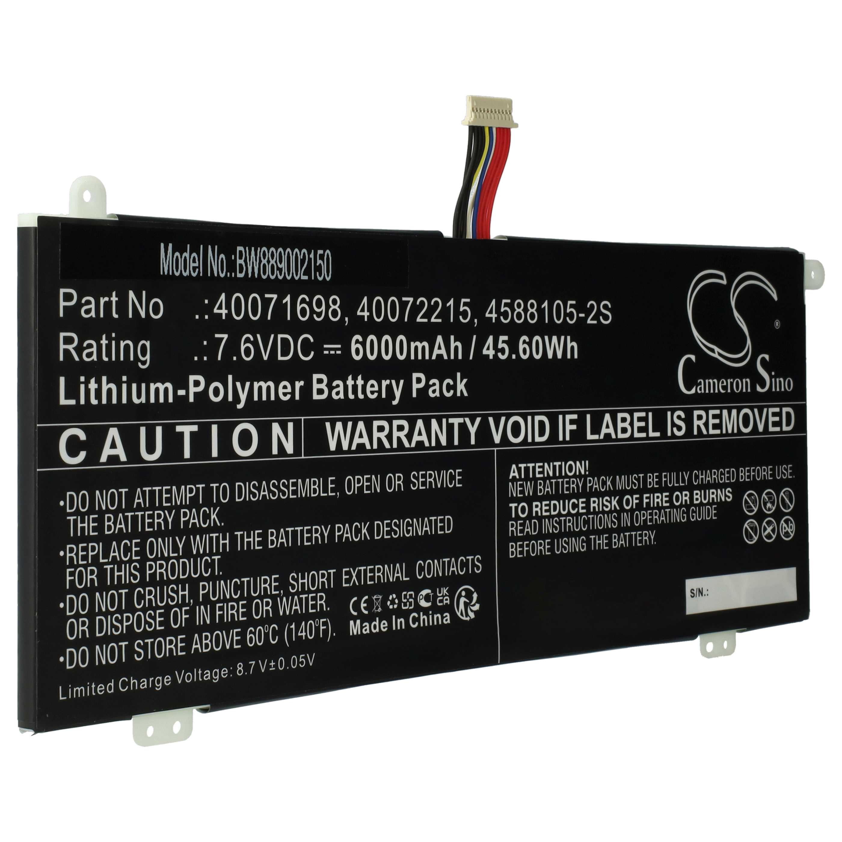 Akumulator do laptopa zamiennik Medion 4588106, 40071698, 40072215, 4588105-2S - 6000 mAh 7,6 V LiPo