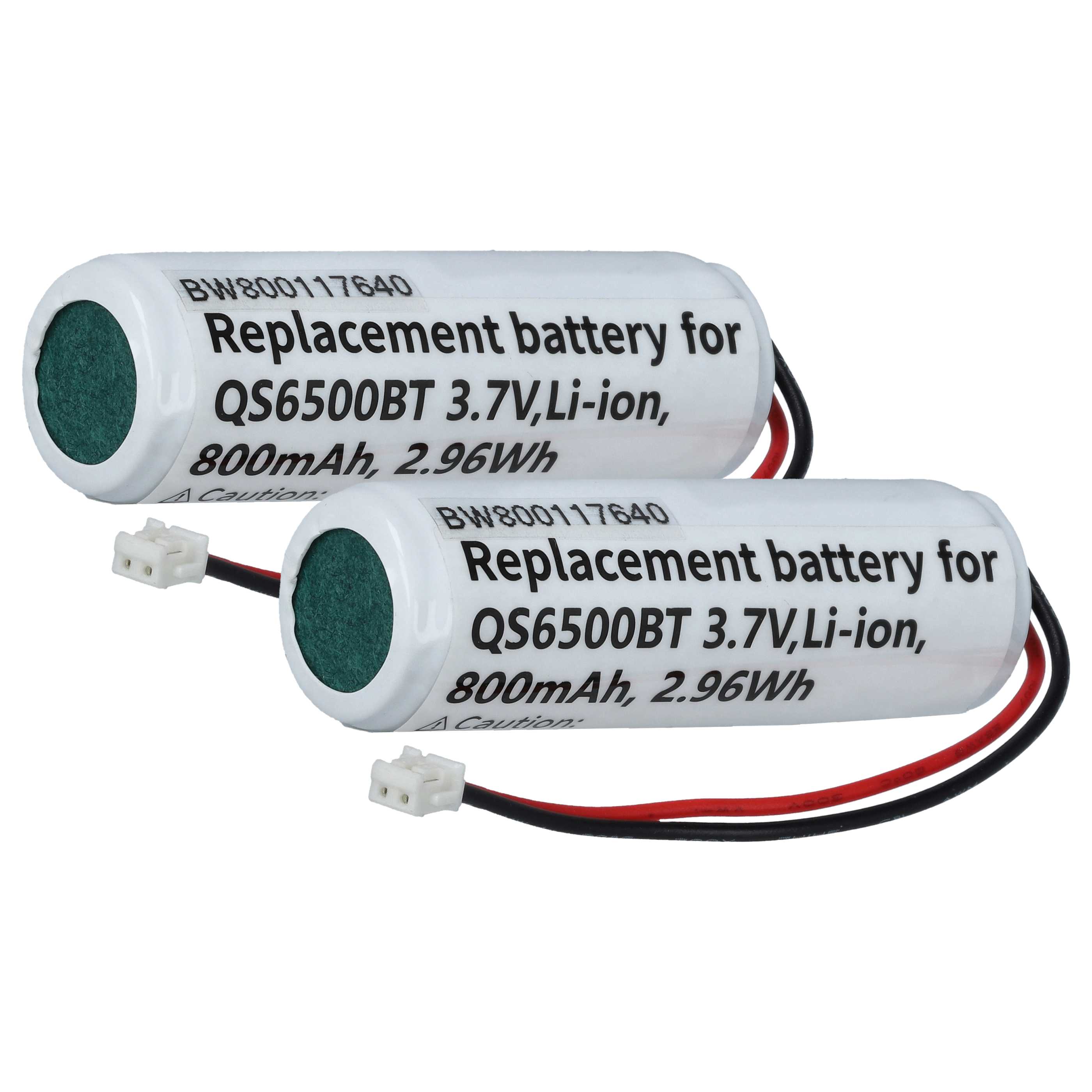 2x Akku als Ersatz für Datalogic 10-4765, EP0906, 5-3112 für Datalogic Barcodescanner - 800mAh 3,7V Li-Ion