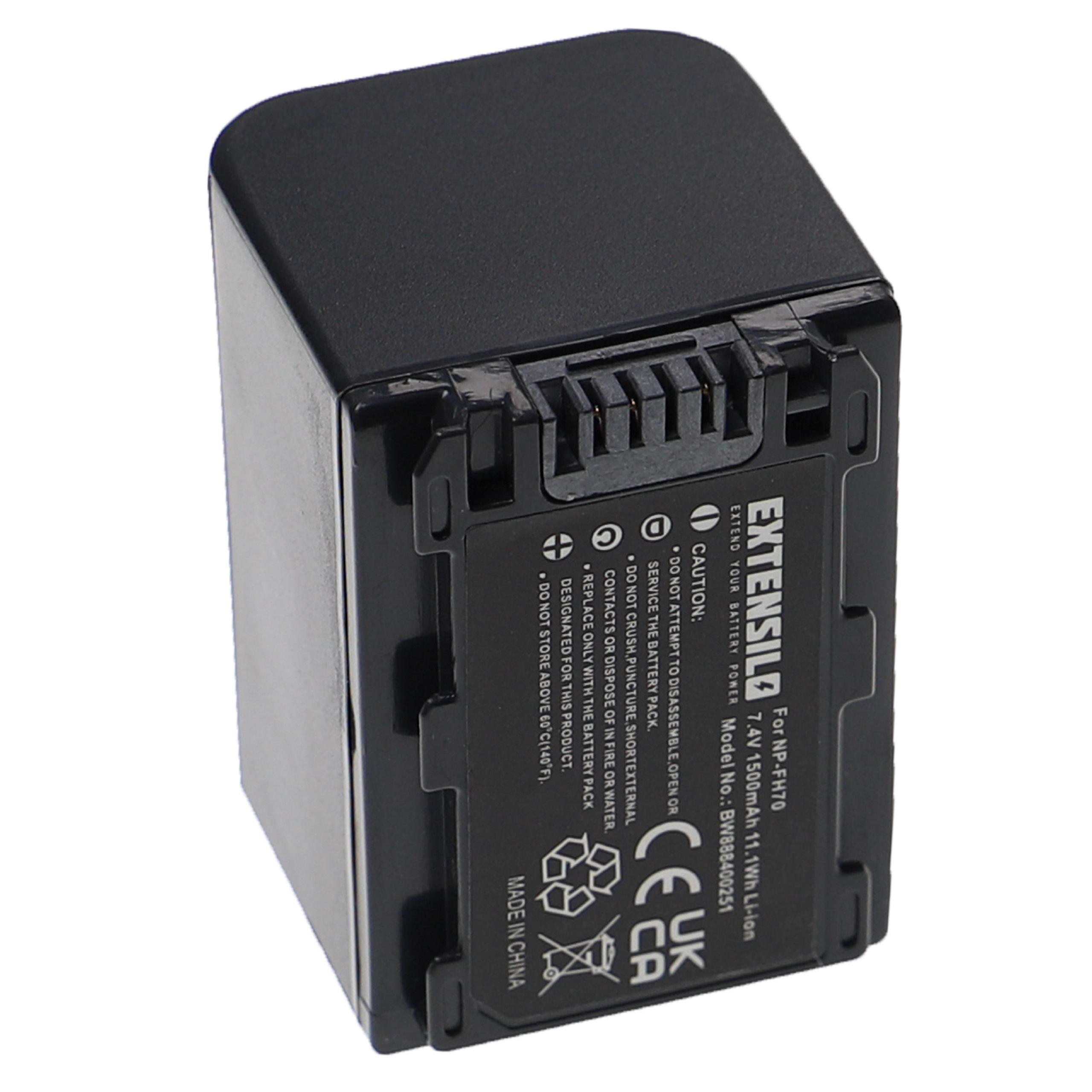 Akumulator do aparatu cyfrowego zamiennik Sony NP-FH70 - 1500 mAh 7,4 V Li-Ion
