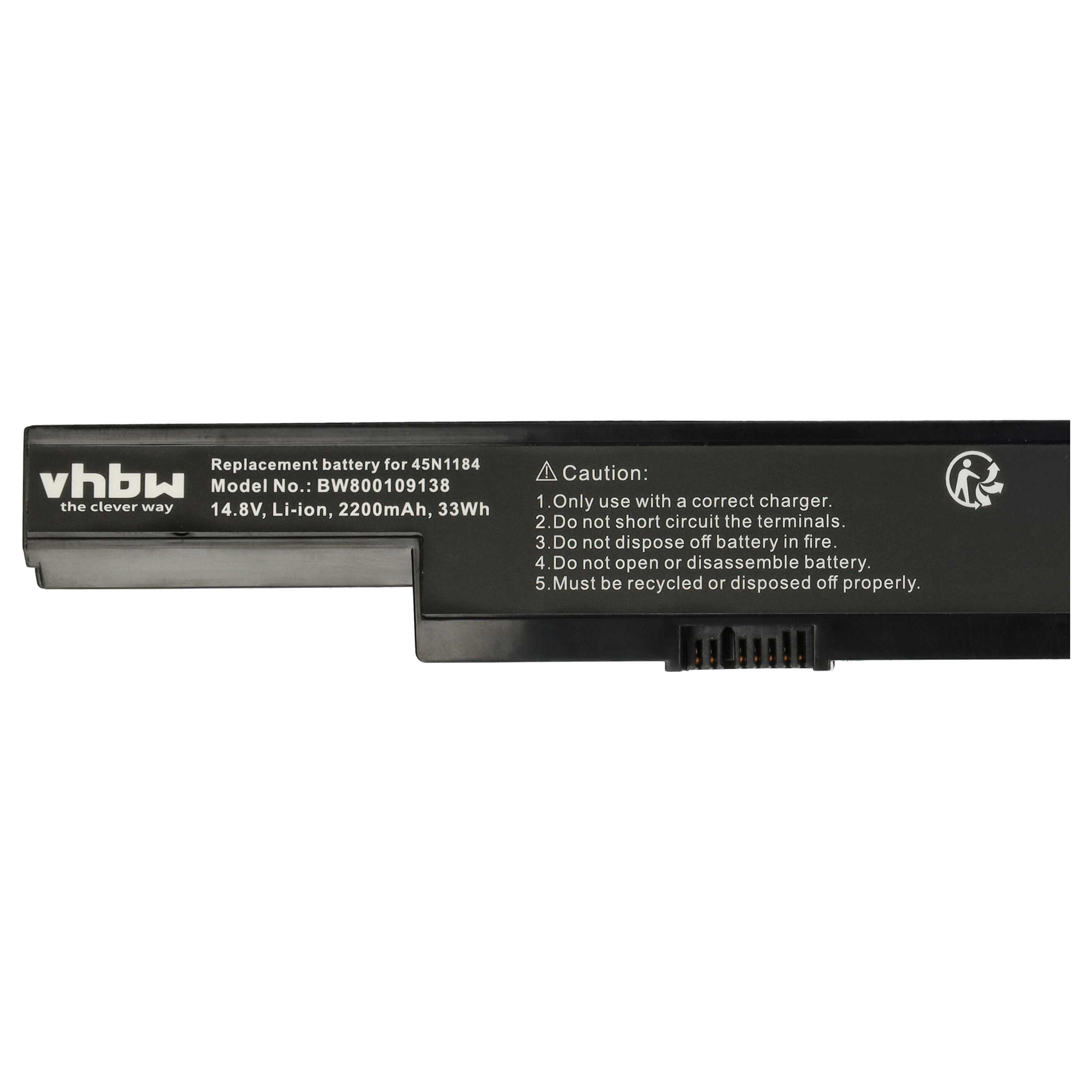 Akumulator do laptopa zamiennik Lenovo 45N1184, 45N1185, 45N1182, 45N1183 - 2200 mAh 14,8 V Li-Ion, czarny