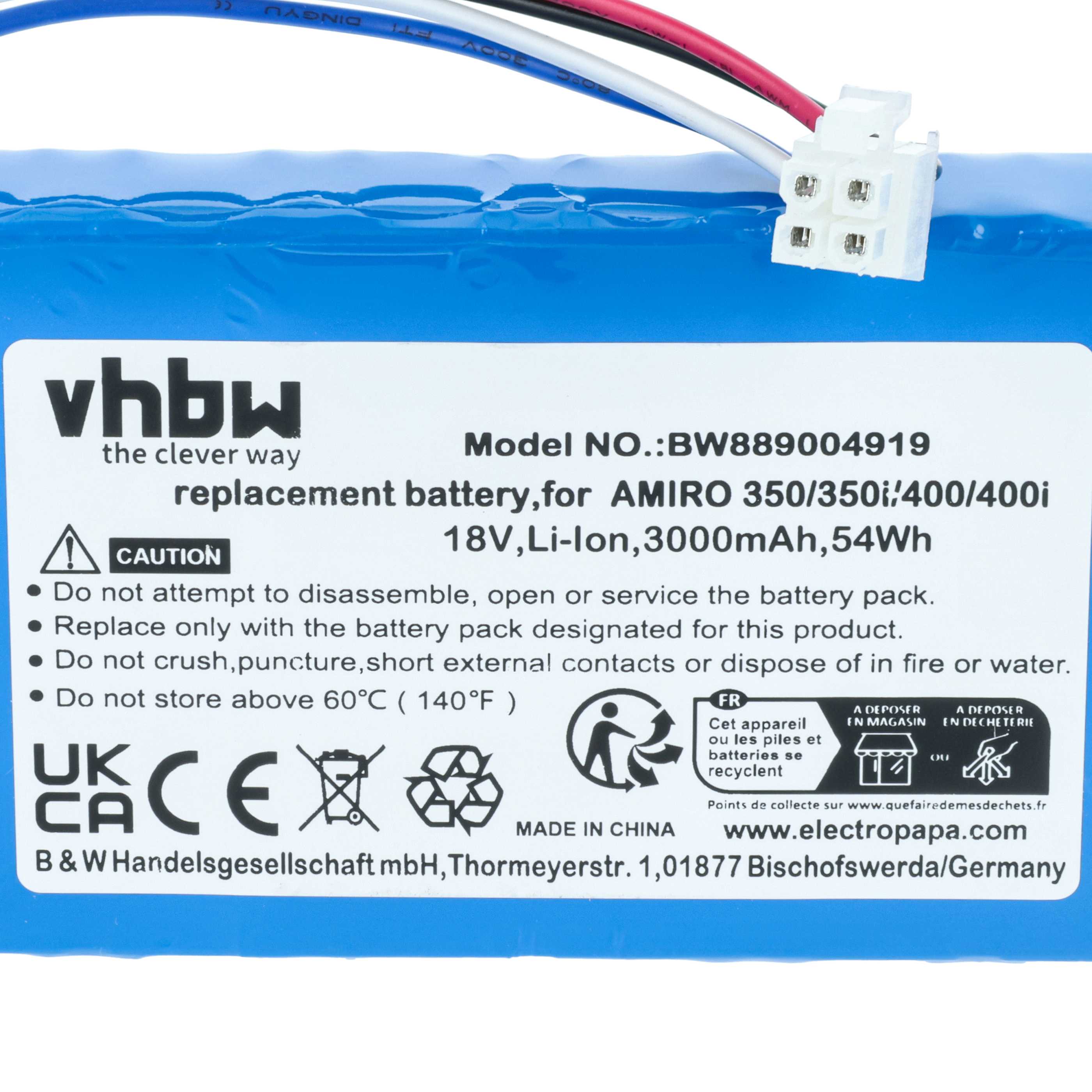 Akku 18V als Ersatz für Yard Force 1920726 - 3000mAh Li-Ion