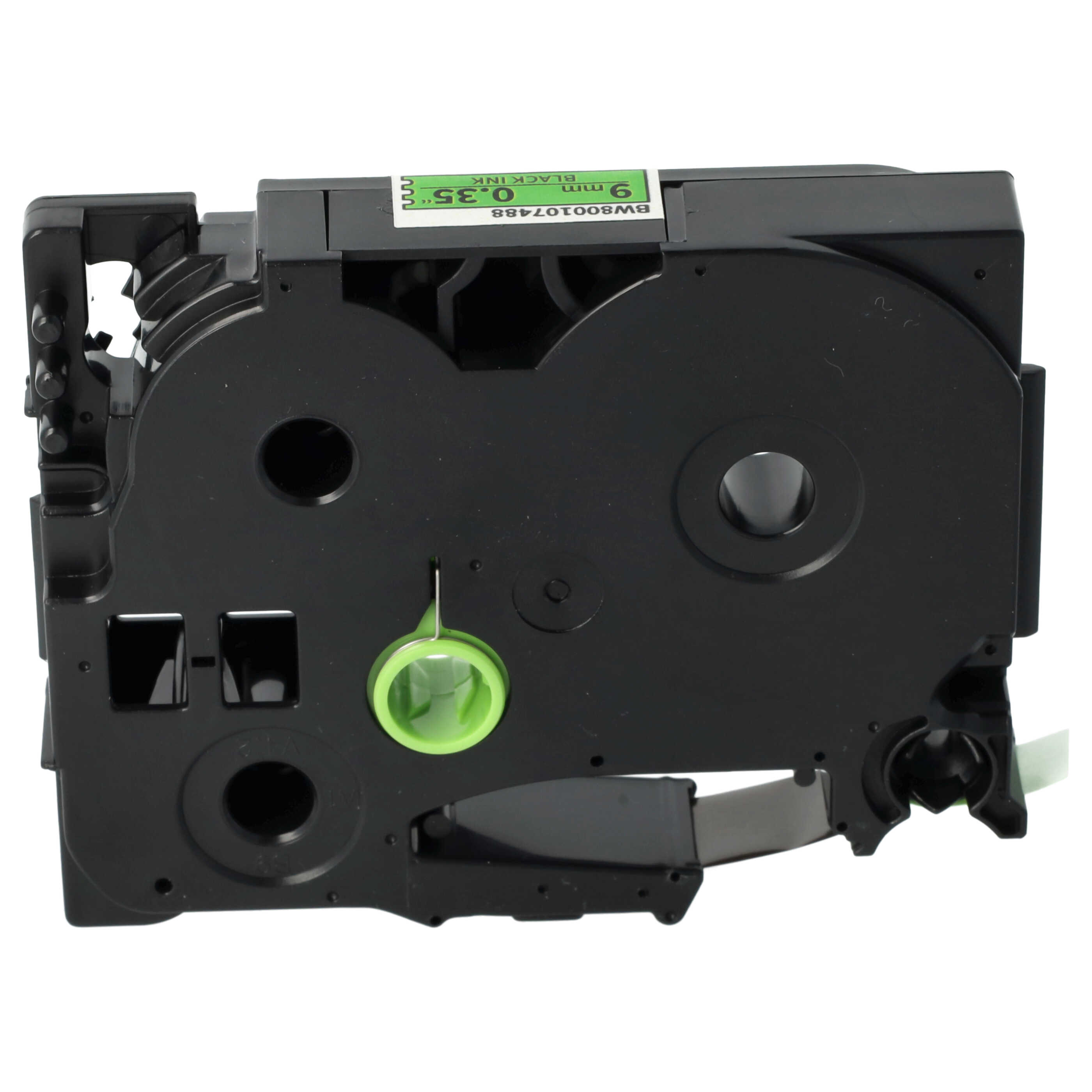 Cassetta nastro sostituisce Brother TZ-221, TZE-221 per etichettatrice Brother 9mm nero su verde fluo
