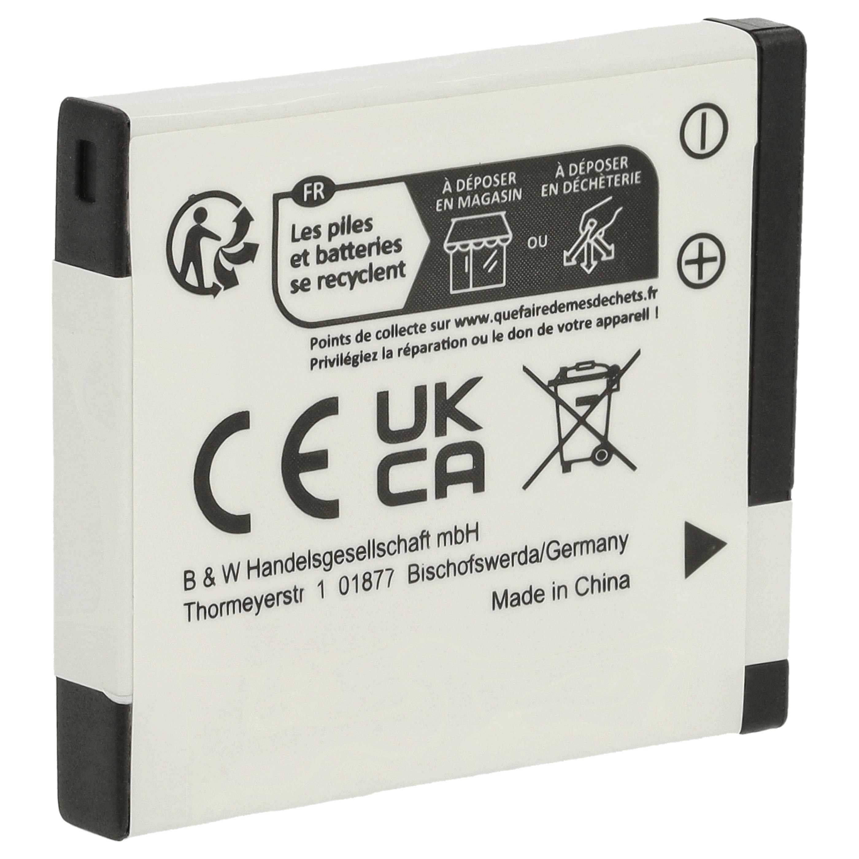 Battery replaces Canon NB-8L - 600mAh, 3.6V, Li-Ion