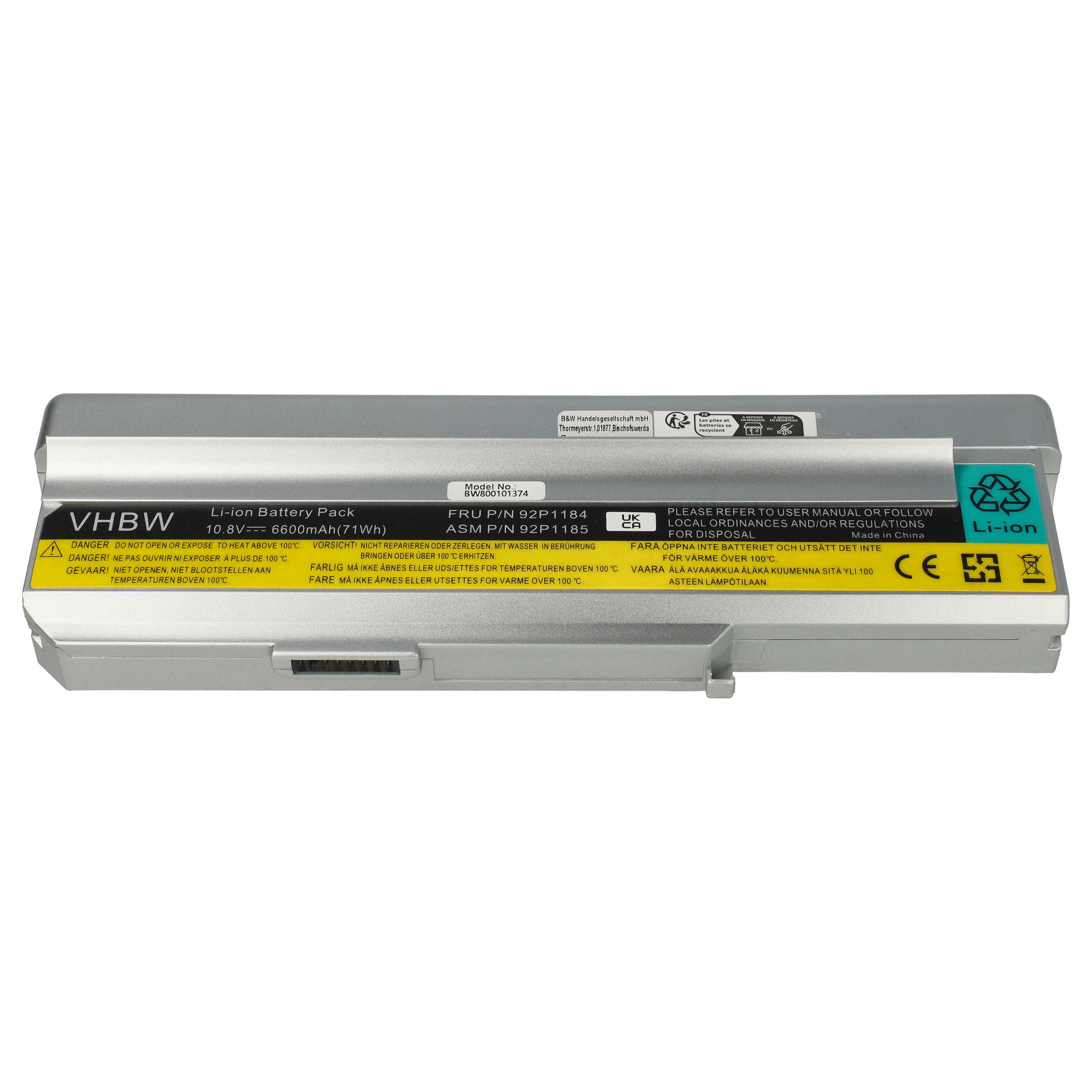 Akumulator do laptopa zamiennik Lenovo 40Y8317, 40Y8322, 40Y8315 - 6600 mAh 10,8 V Li-Ion, srebrny