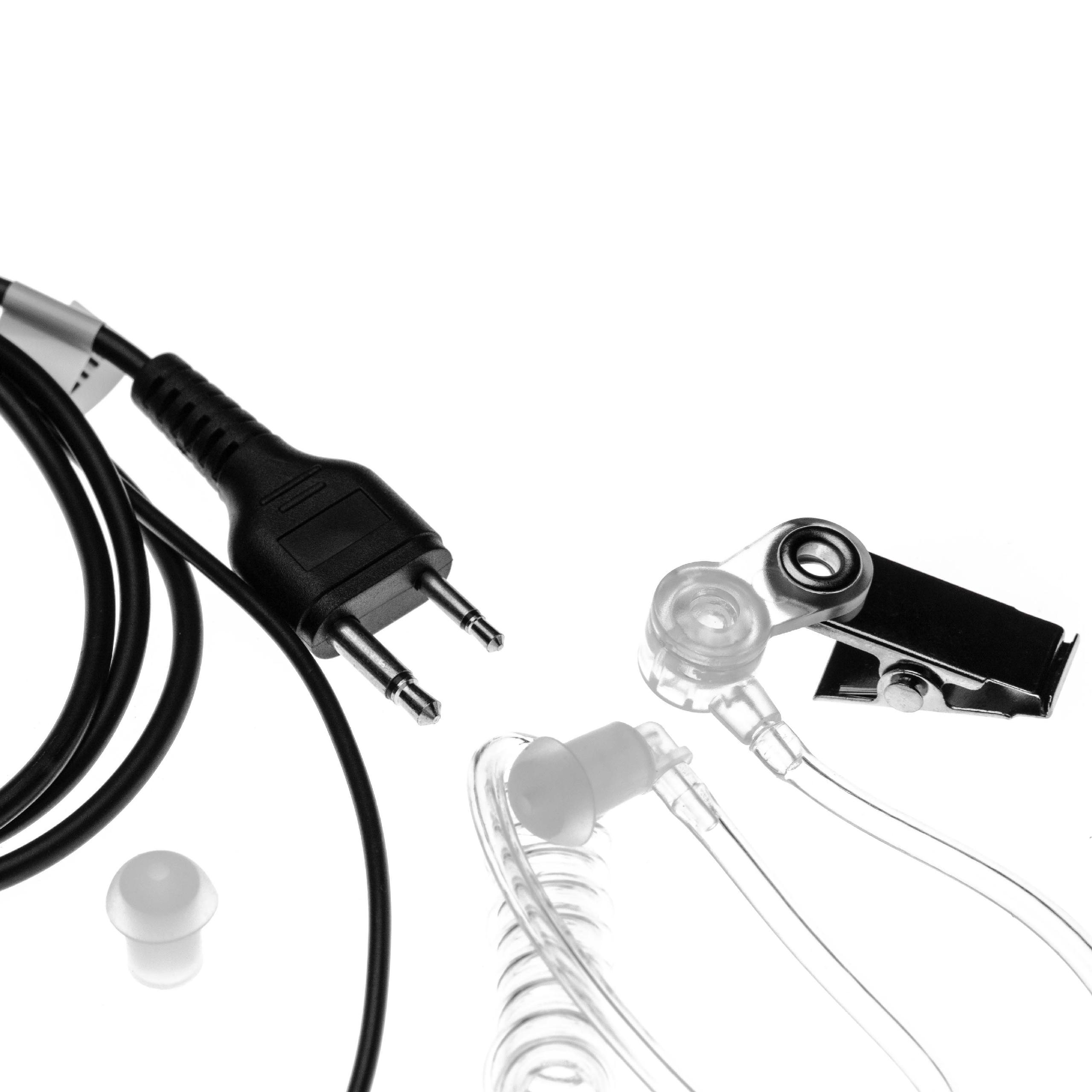 Oreillette de talkie-walkie pour Icom IC-24AT et autres - Avec microphone PTT + support clip, noir