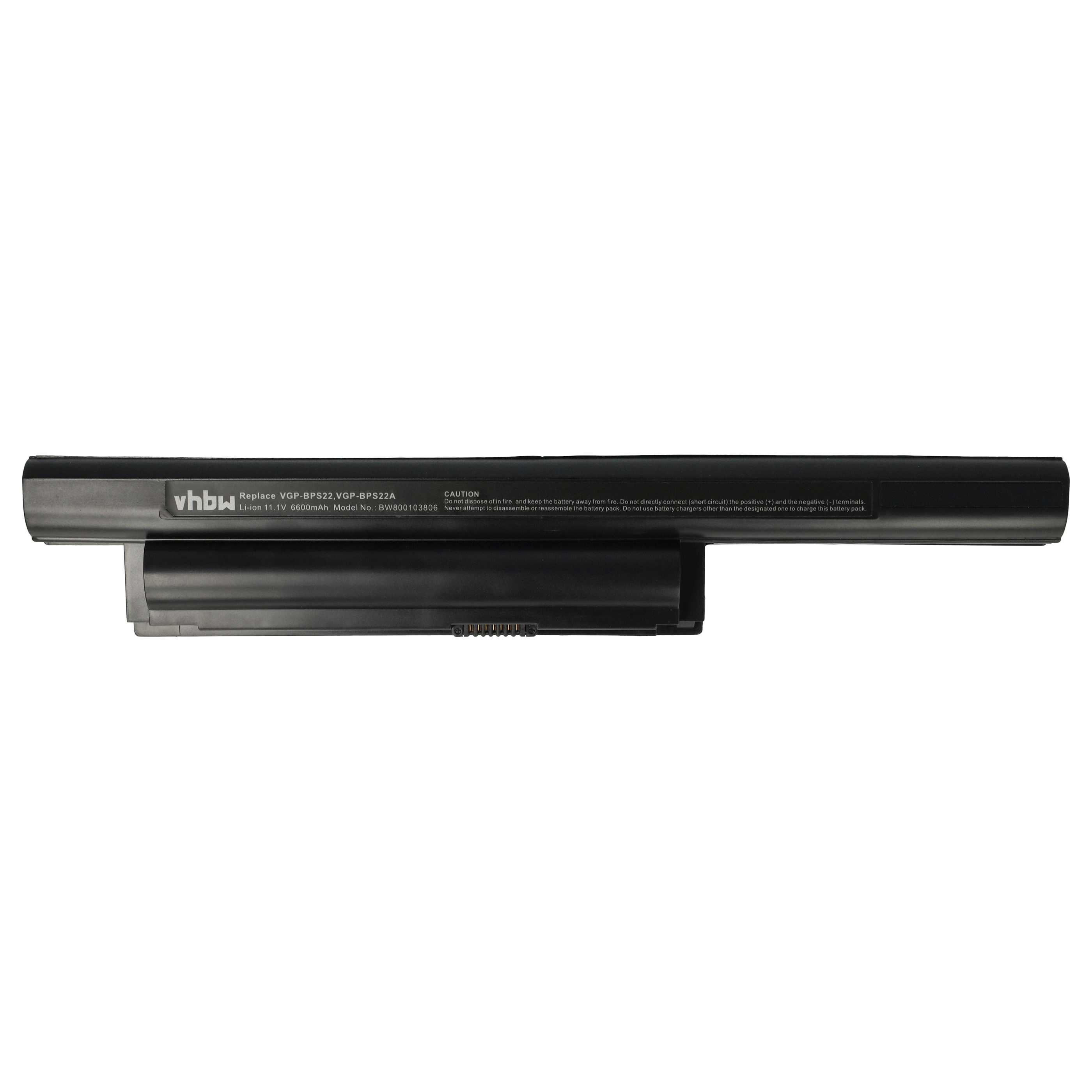 Akumulator do laptopa zamiennik Sony VGP-BPS22/A, VGP-BPL22, VGP-BPS22 - 6600 mAh 11,1 V Li-Ion, czarny