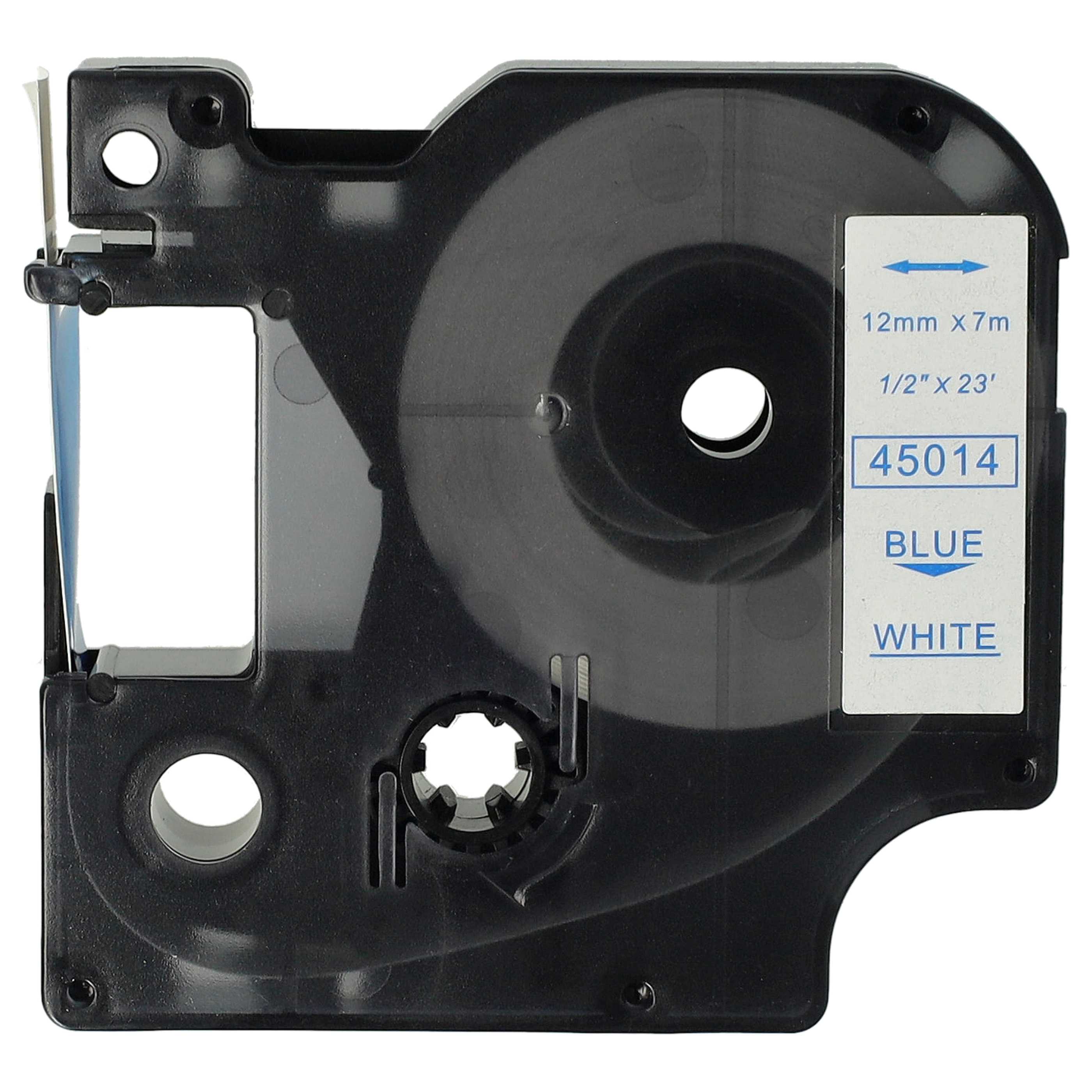 Label Tape replaces Dymo S0720540, D1, 45014 - 12 mm Blue to White