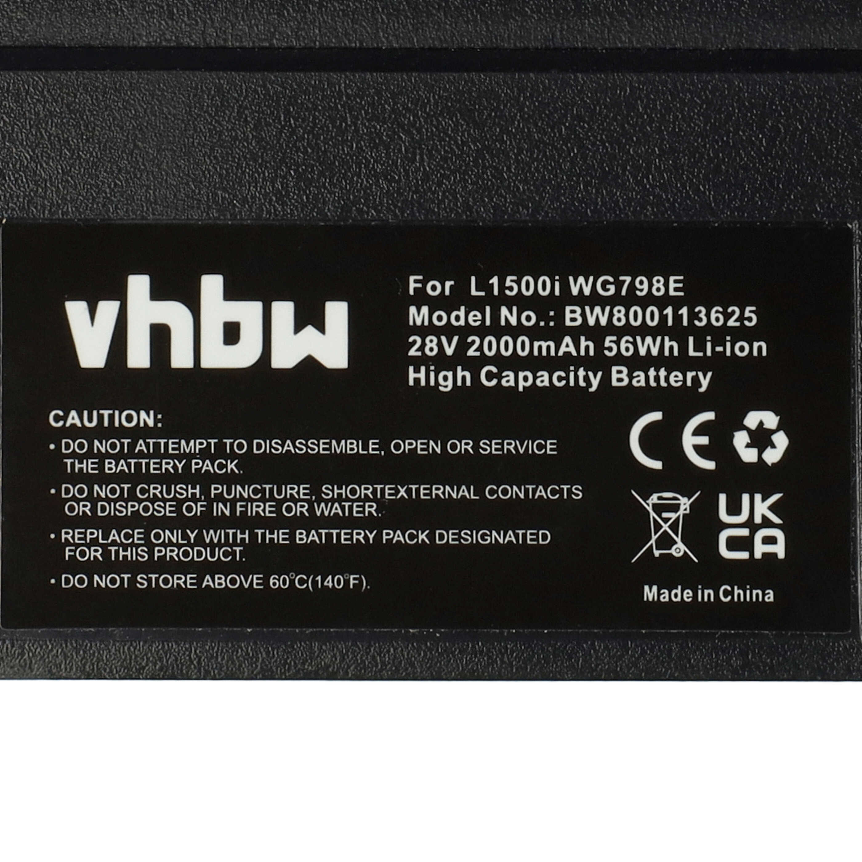 Batería reemplaza Worx para herramientas de jardín Worx - 2000 mAh 28 V Li-Ion