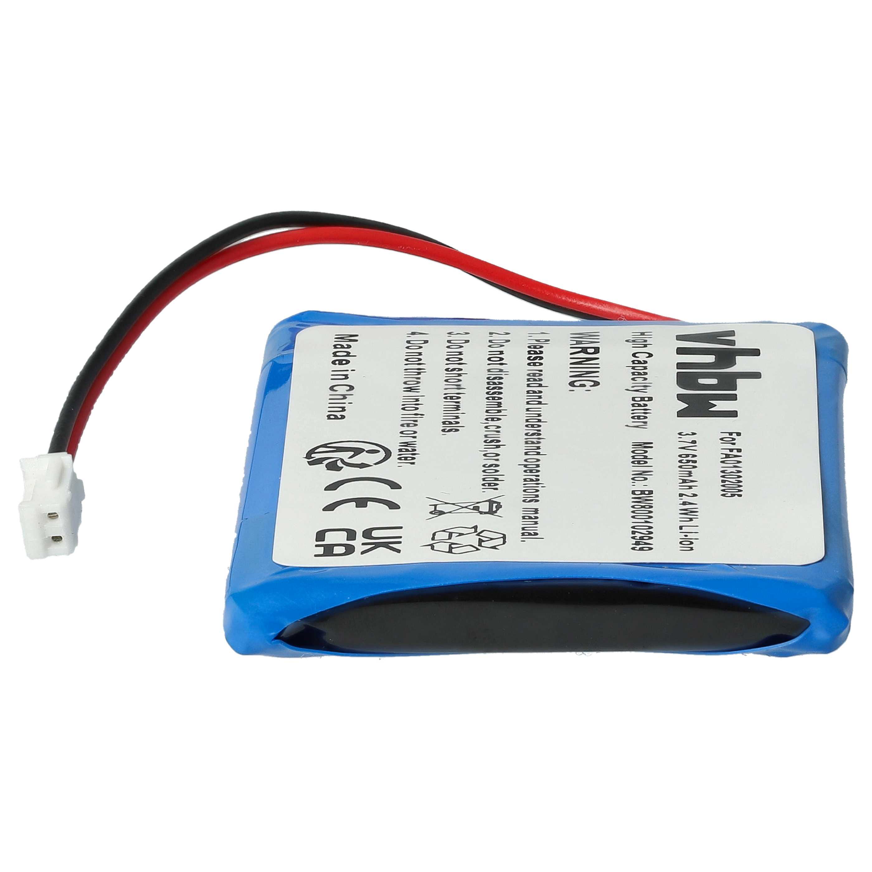 10x Batteries remplace Aastra BKB 201 010/1, FA01302005 pour téléphone Ericsson - 650mAh 3,7V Li-ion
