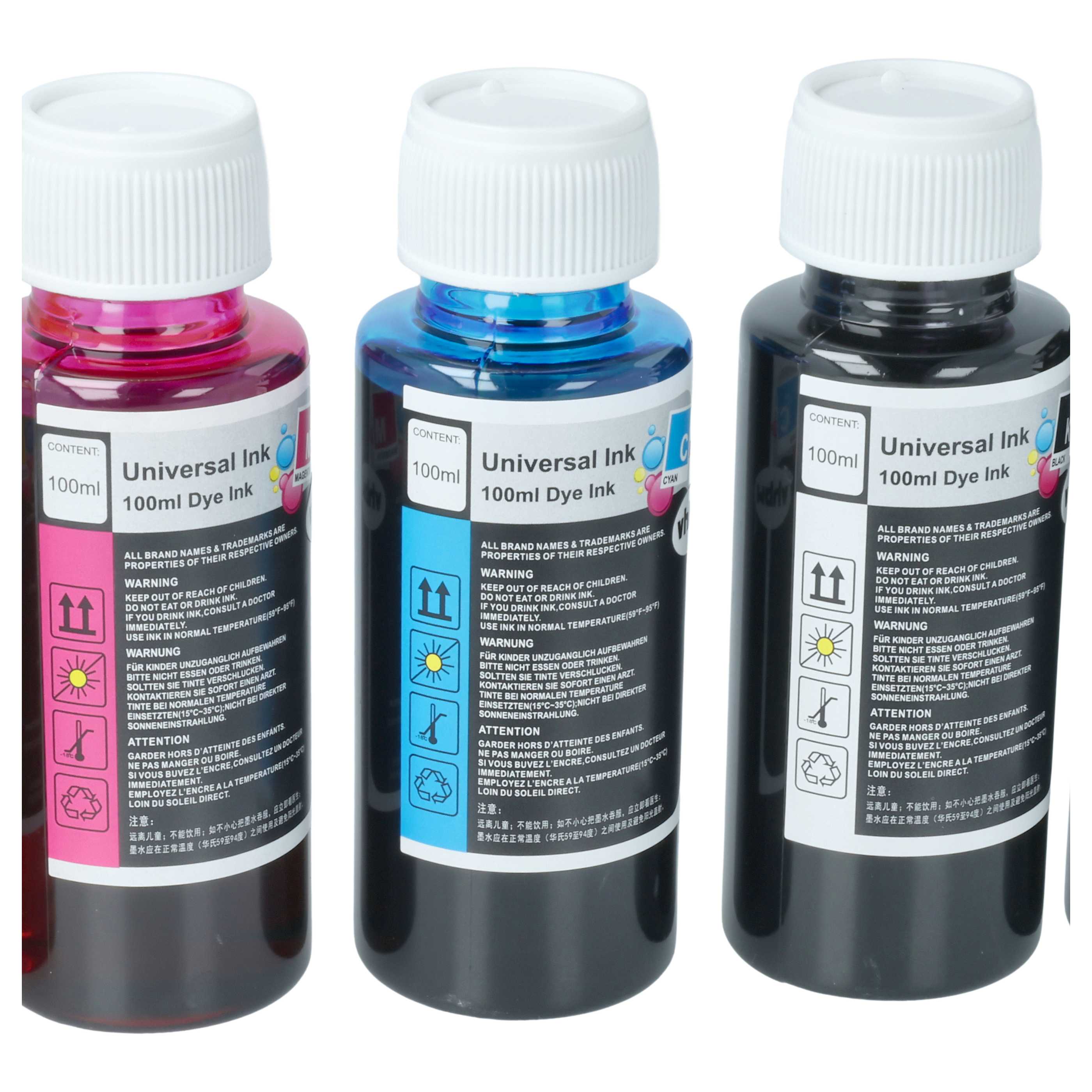 5x Ricarica inchiostro multicolore per stampante , Canon HP da 100ml
