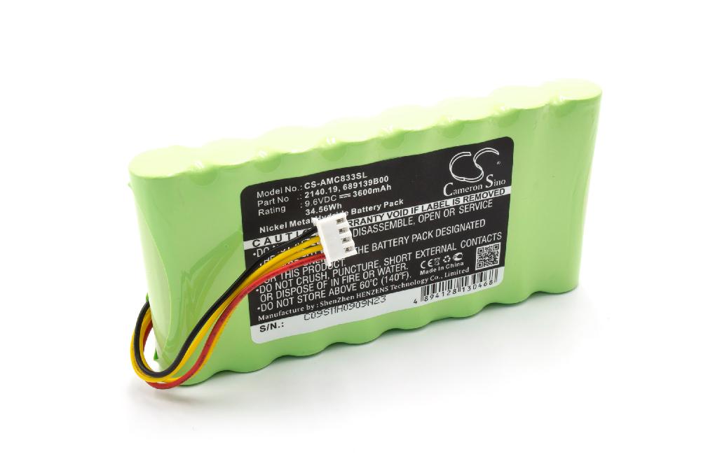 Batterie remplace AMC 2140.19 pour outil de mesure - 3600mAh 9,6V NiMH