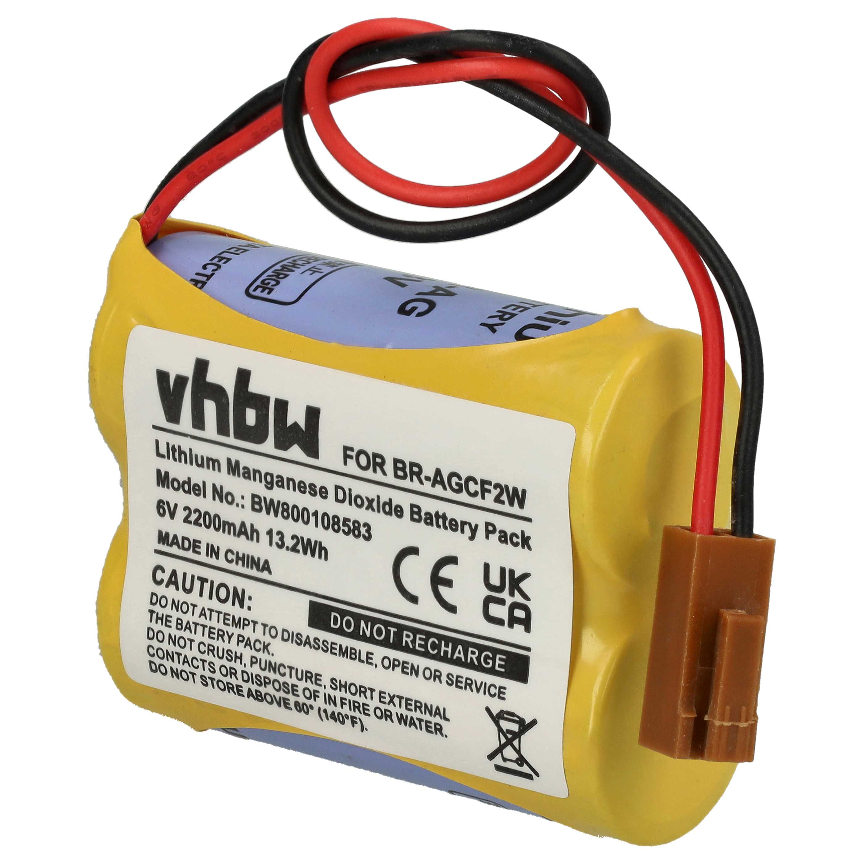Batterie remplace Ge Fanuc BR-ACF2P pour pour PLC Programmable Logic Controller - 2200mAh 6V Li-MnO2