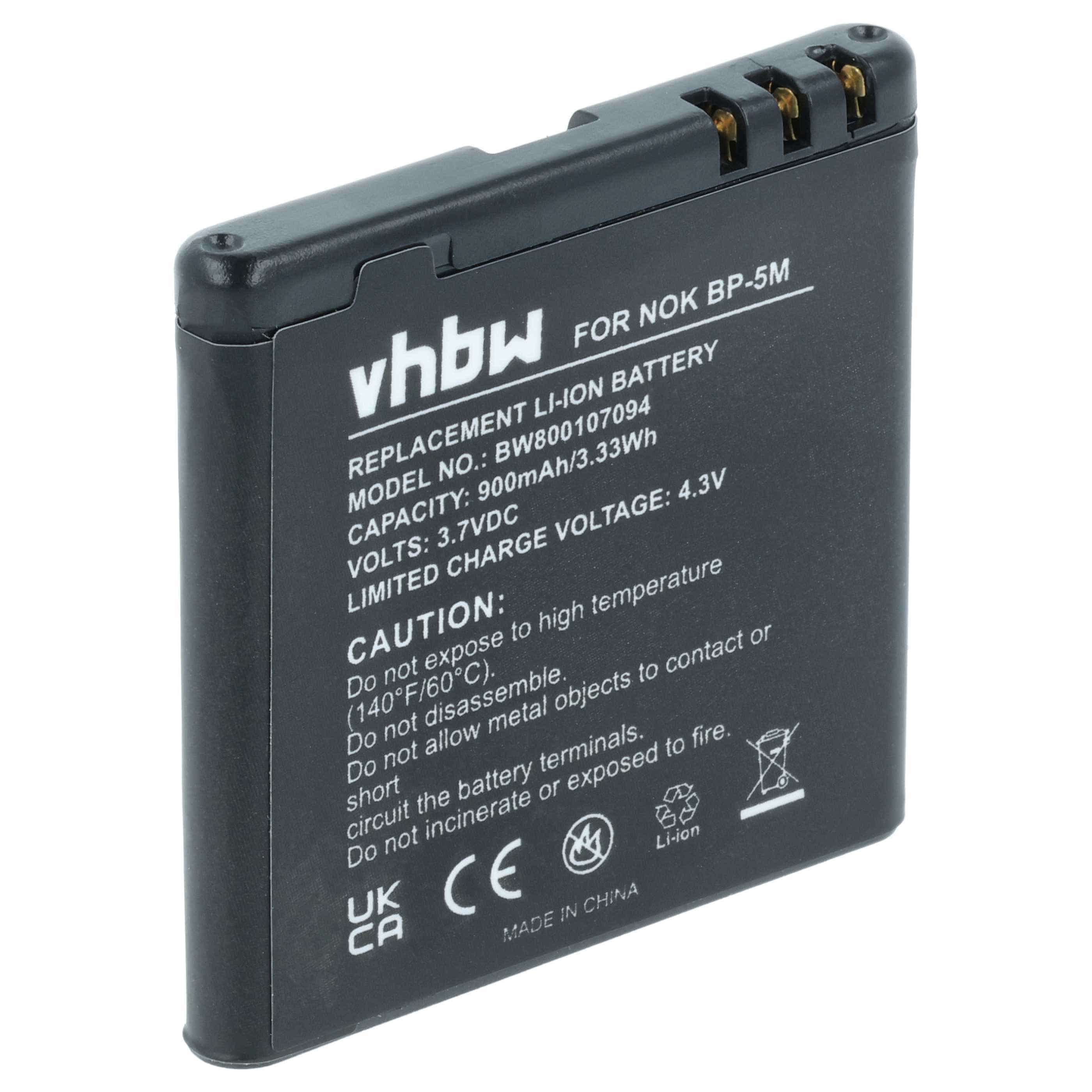 Akumulator do telefonu smartfona zamiennik Nokia BP-5M - 900 mAh 3,7 V Li-Ion