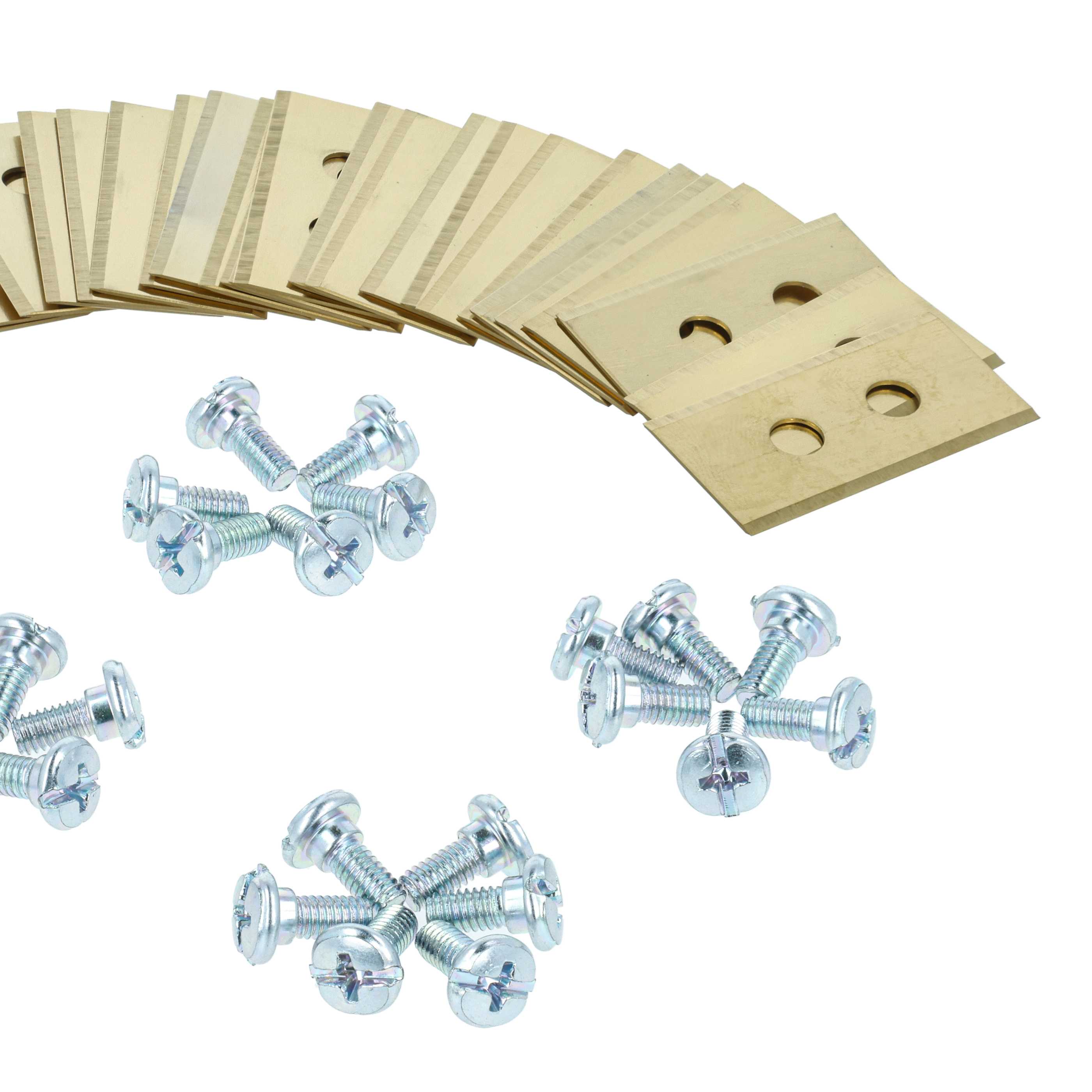 24x Lama per tagliaerba Mammotion LUBA - oro / argento, acciaio (rivestito in titanio)