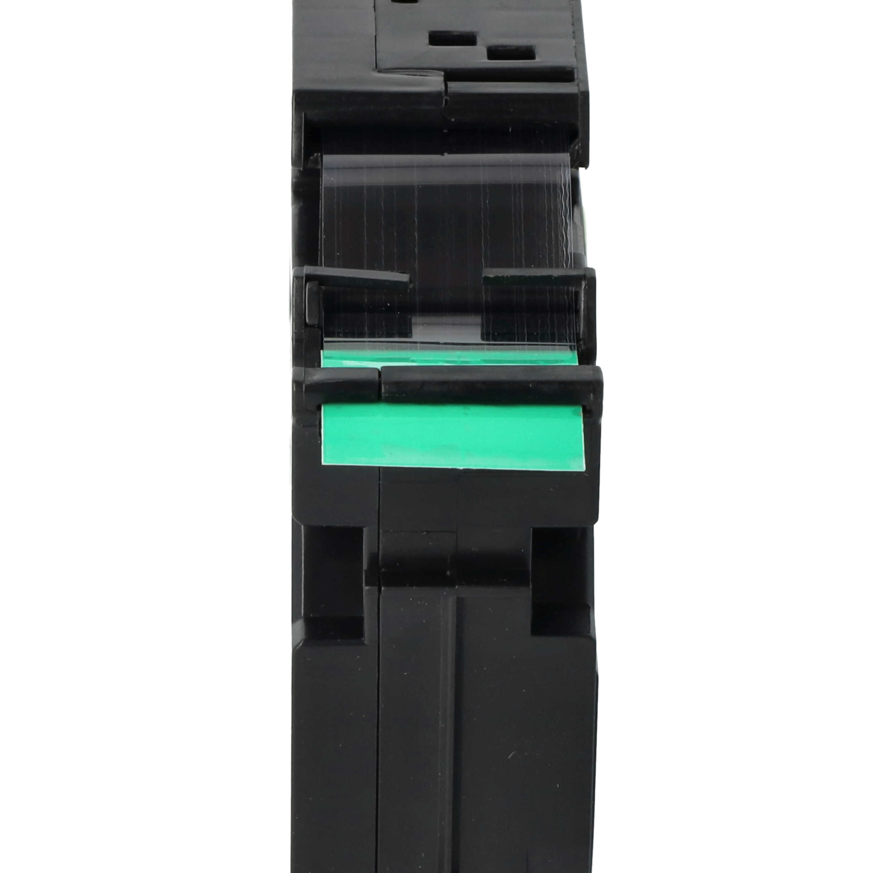 Cassette à ruban remplace Brother TZE-S741 - 18mm lettrage Noir ruban Vert, extra fort