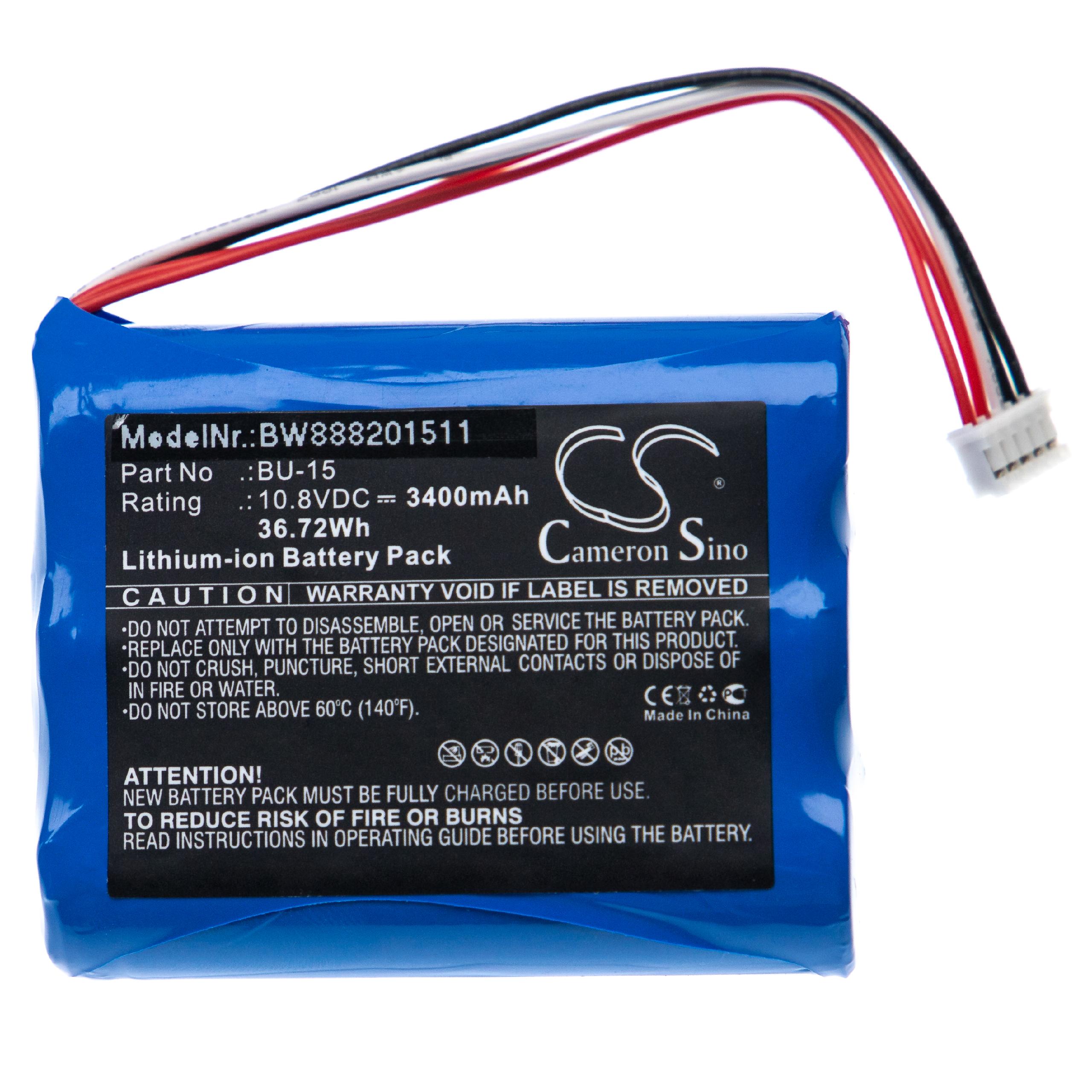 Batterie remplace Sumitomo BU-15 pour soudeuse - 3400mAh 10,8V Li-ion