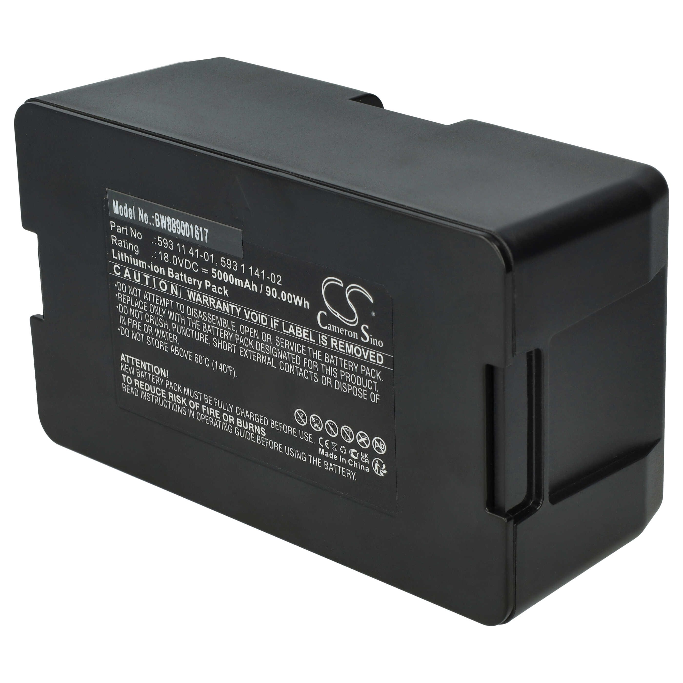 Akku 18V als Ersatz für Husqvarna 593 1 141-02, 593 11 41-04, 593 11 41-03, 593 11 41-01 - 5000mAh Li-Ion