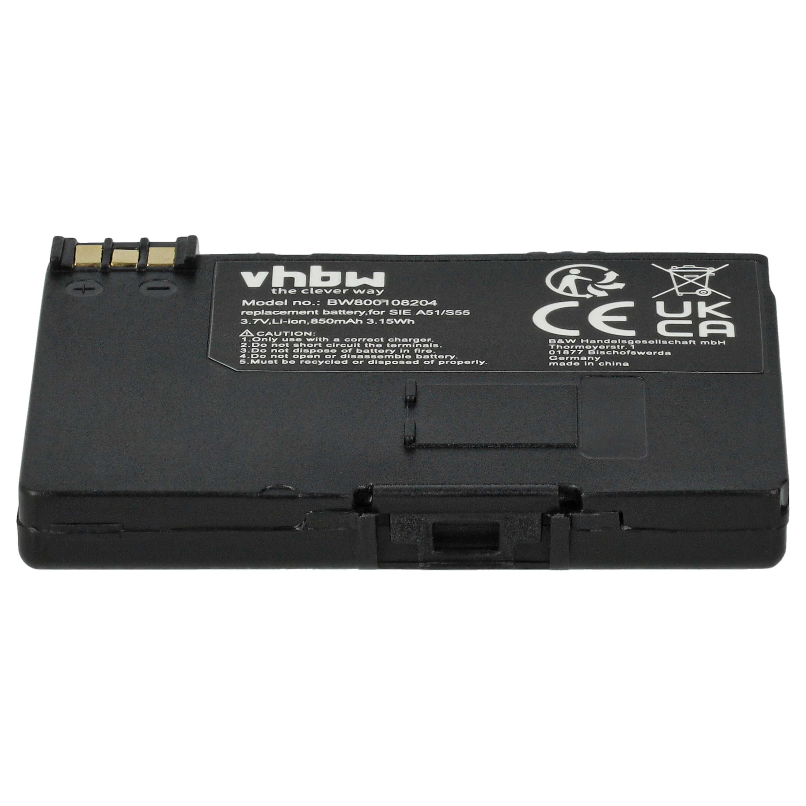 2x Batteries remplace EBA-510, L36145-K1310-X401, BASIC56 pour téléphone Swisscom - 850mAh 3,7V Li-ion