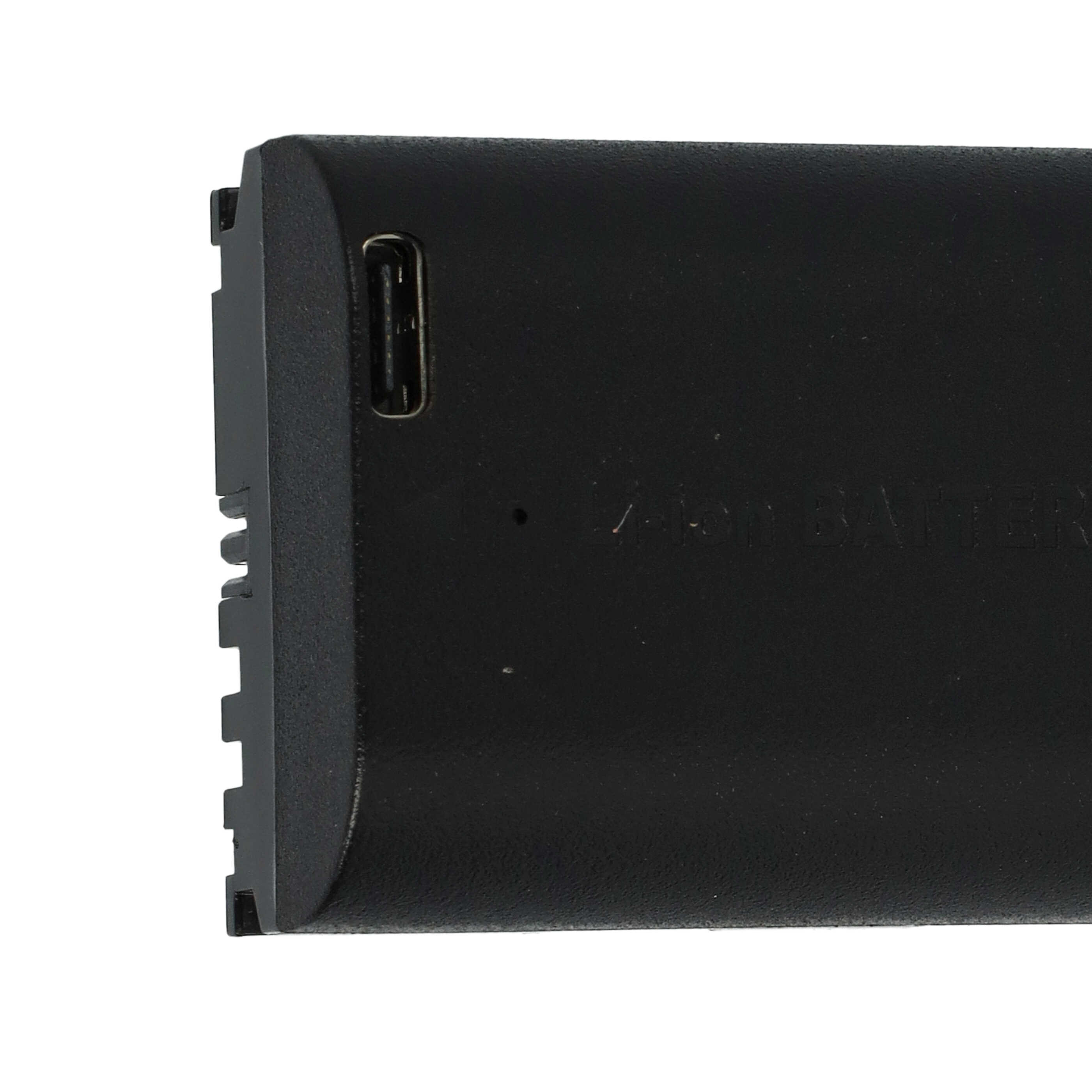 Batería reemplaza Canon LP-E6 para cámara Blackmagic - 1600 mAh 7,4 V Li-Ion, con clavija (h) USB C