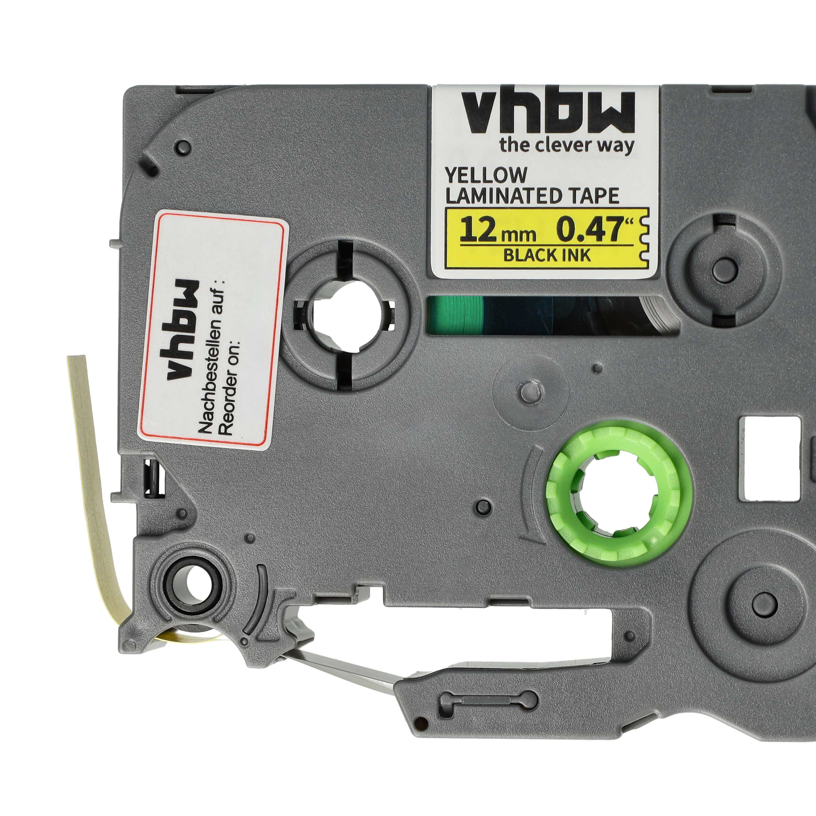 3x Label Tape replaces Brother TZE-631S - 12 mm Black to Yellow