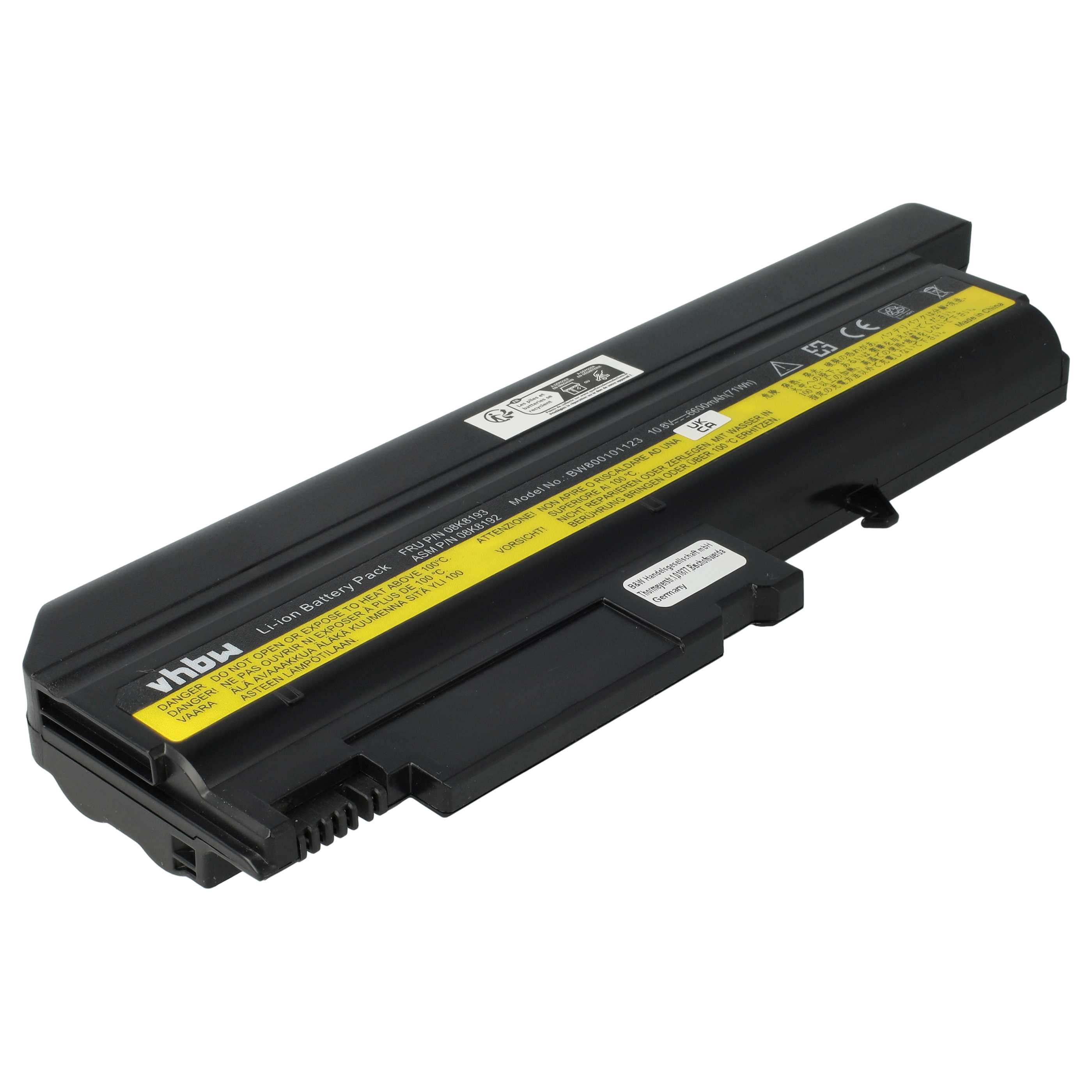 Akumulator do laptopa zamiennik IBM 08K8196, 08K8195, 08K8194, 08K8197 - 6600 mAh 10,8 V Li-Ion, czarny