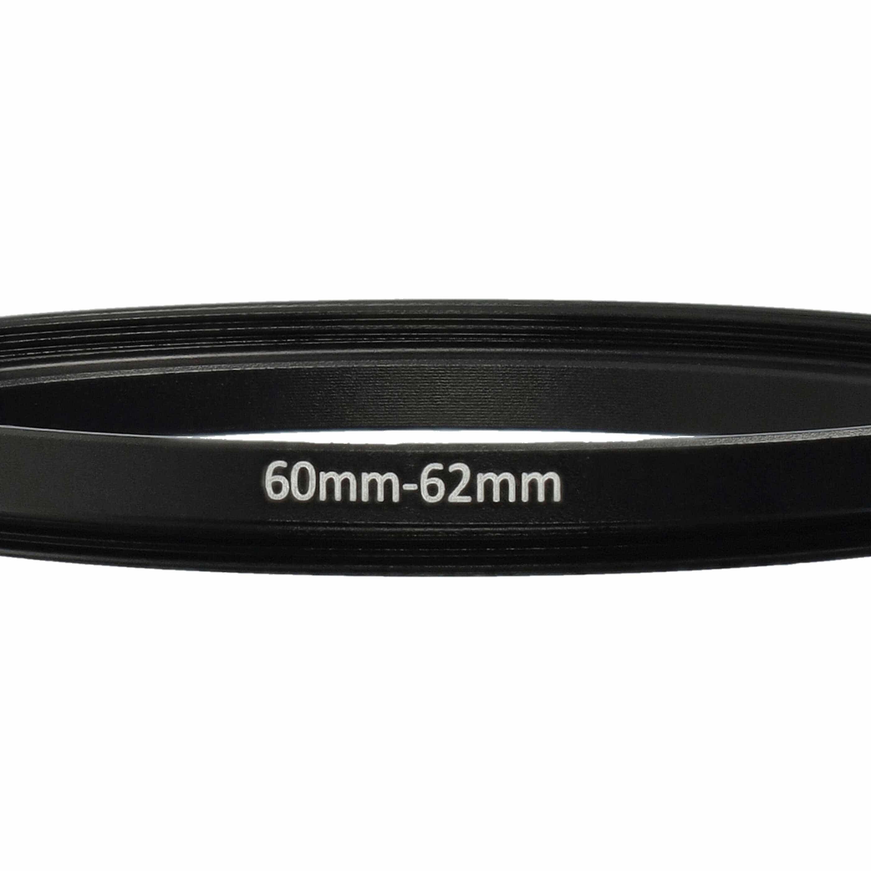 Bague Step-up 60 mm vers 62 mm pour divers objectifs d'appareil photo - Adaptateur filtre