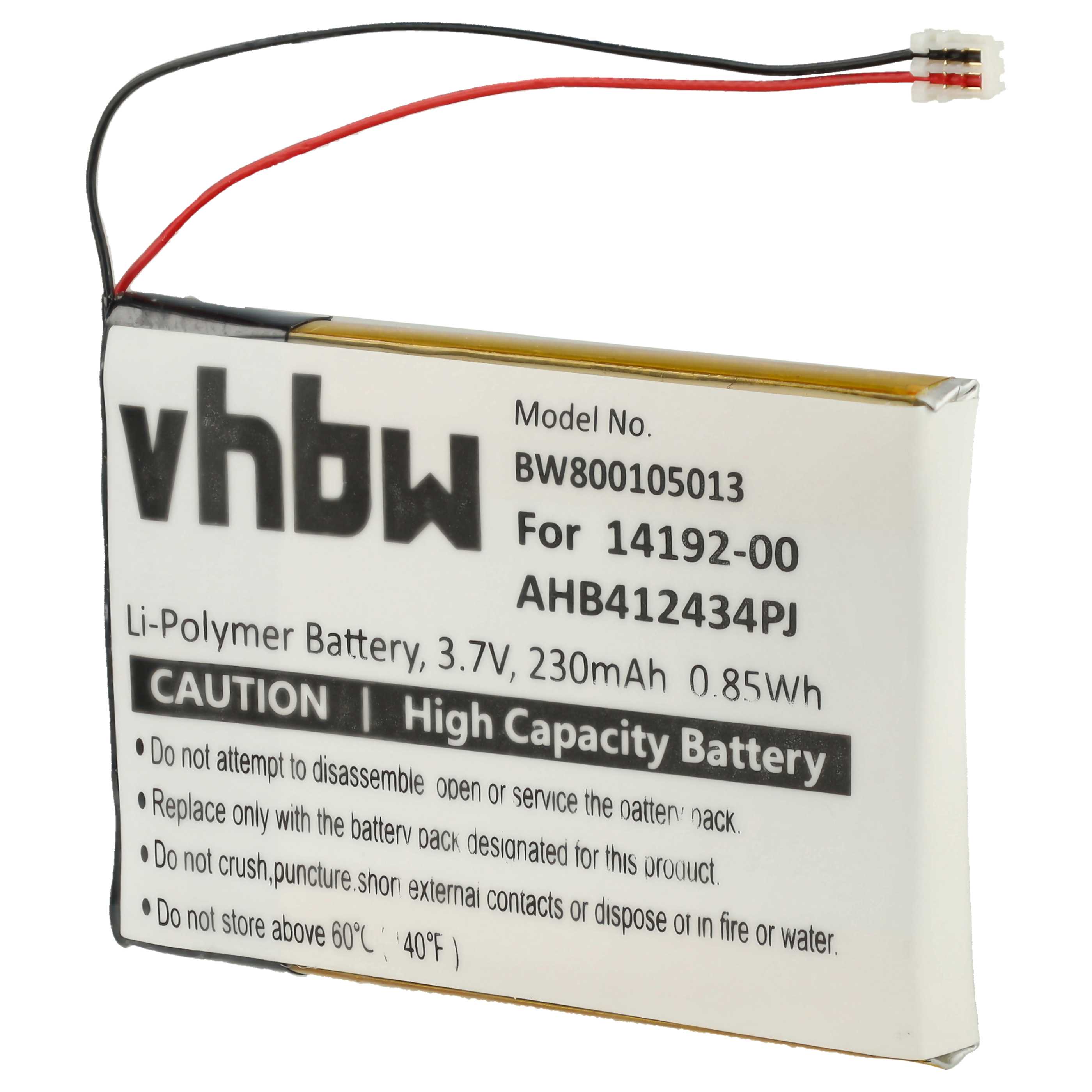 Wireless Headset Battery Replacement for Jabra AHB412434PJ, 14192-00 - 230 mAh 3.7 V Li-polymer