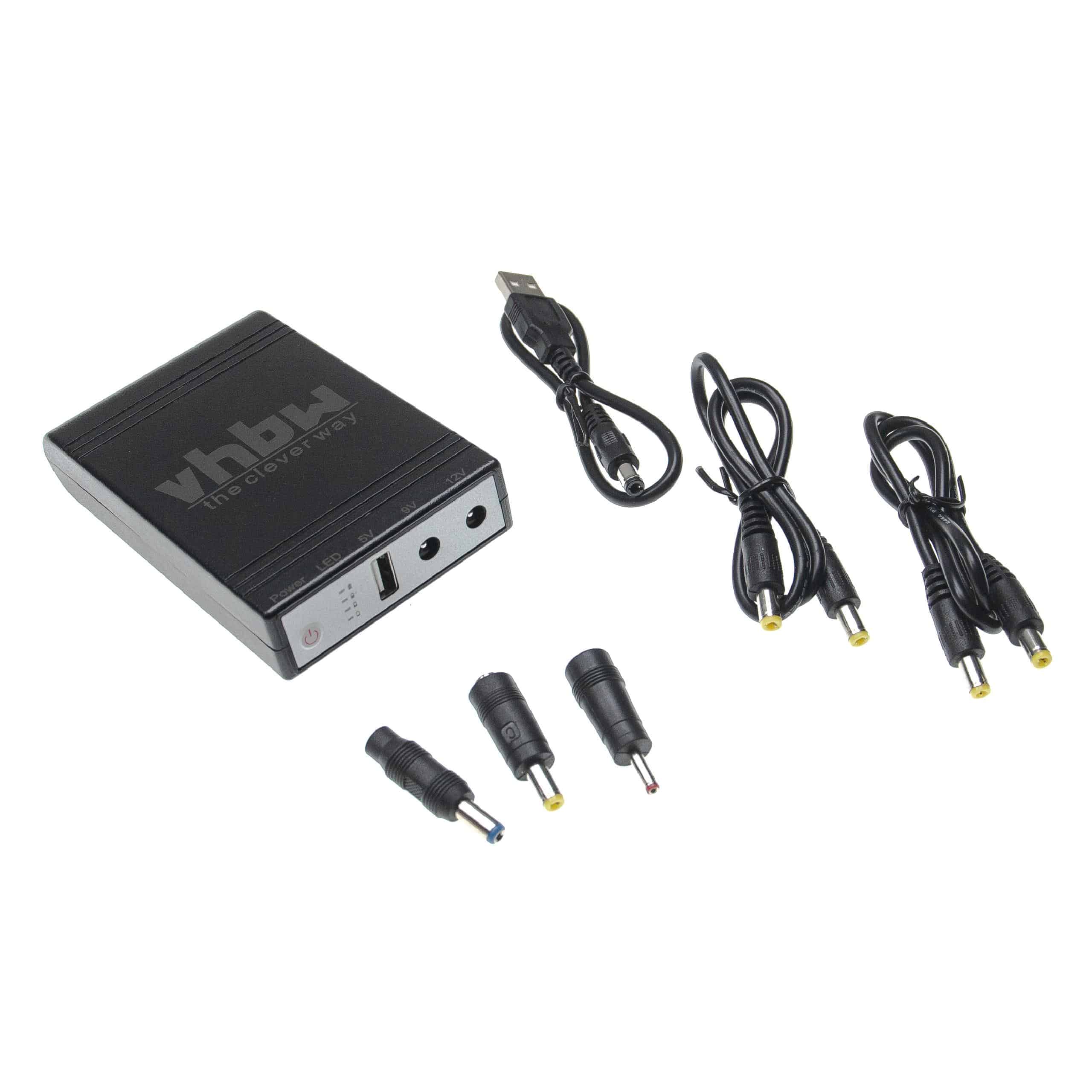 Mini USV für Router, IP-Kameras, Modem, Computer u.a. - USB 5 V / DC 9 V / DC 12 V, 1,0 A