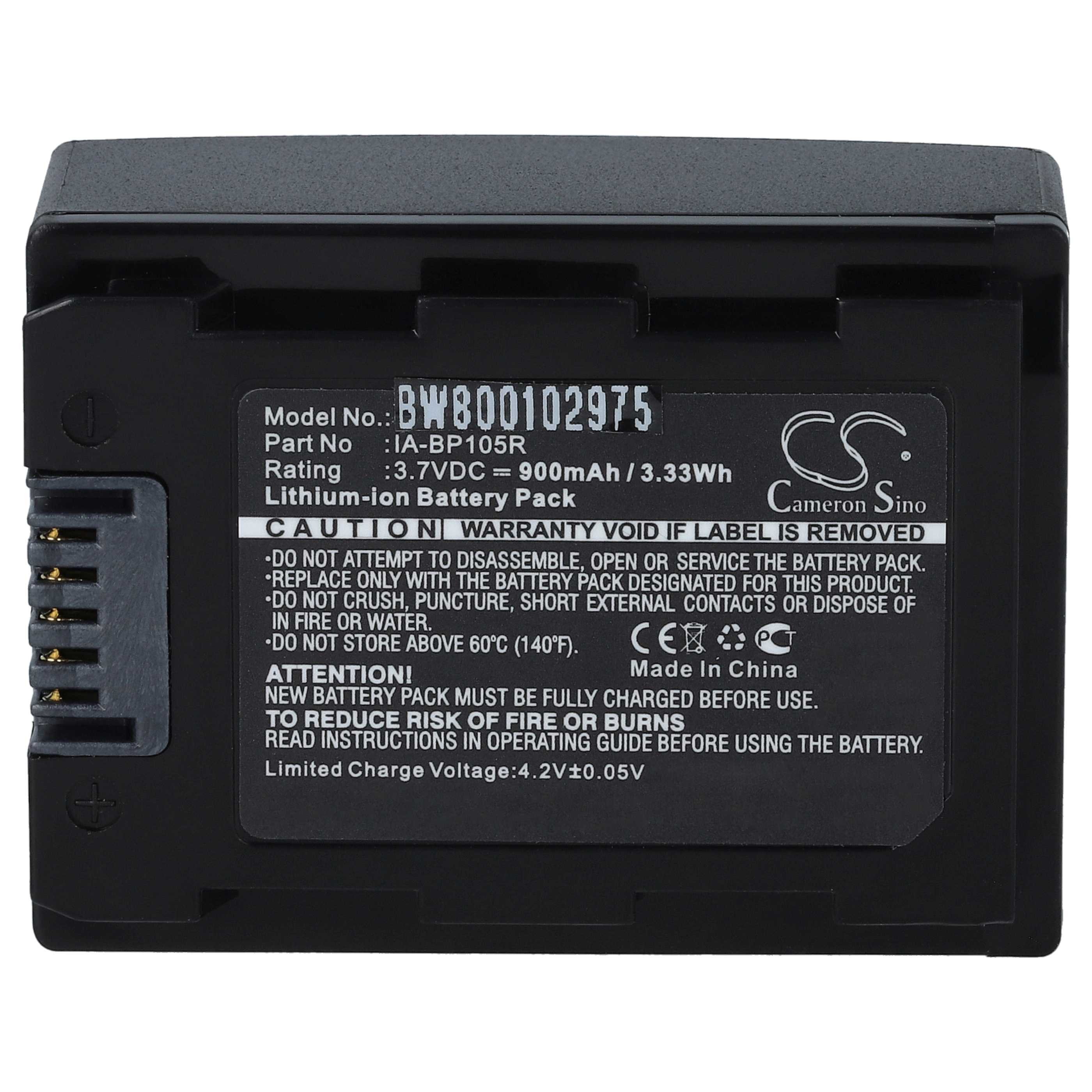 Videocamera 3x Battery replaces Samsung IA-BP105R - 1100 mAh 3.7 V Li-Ion