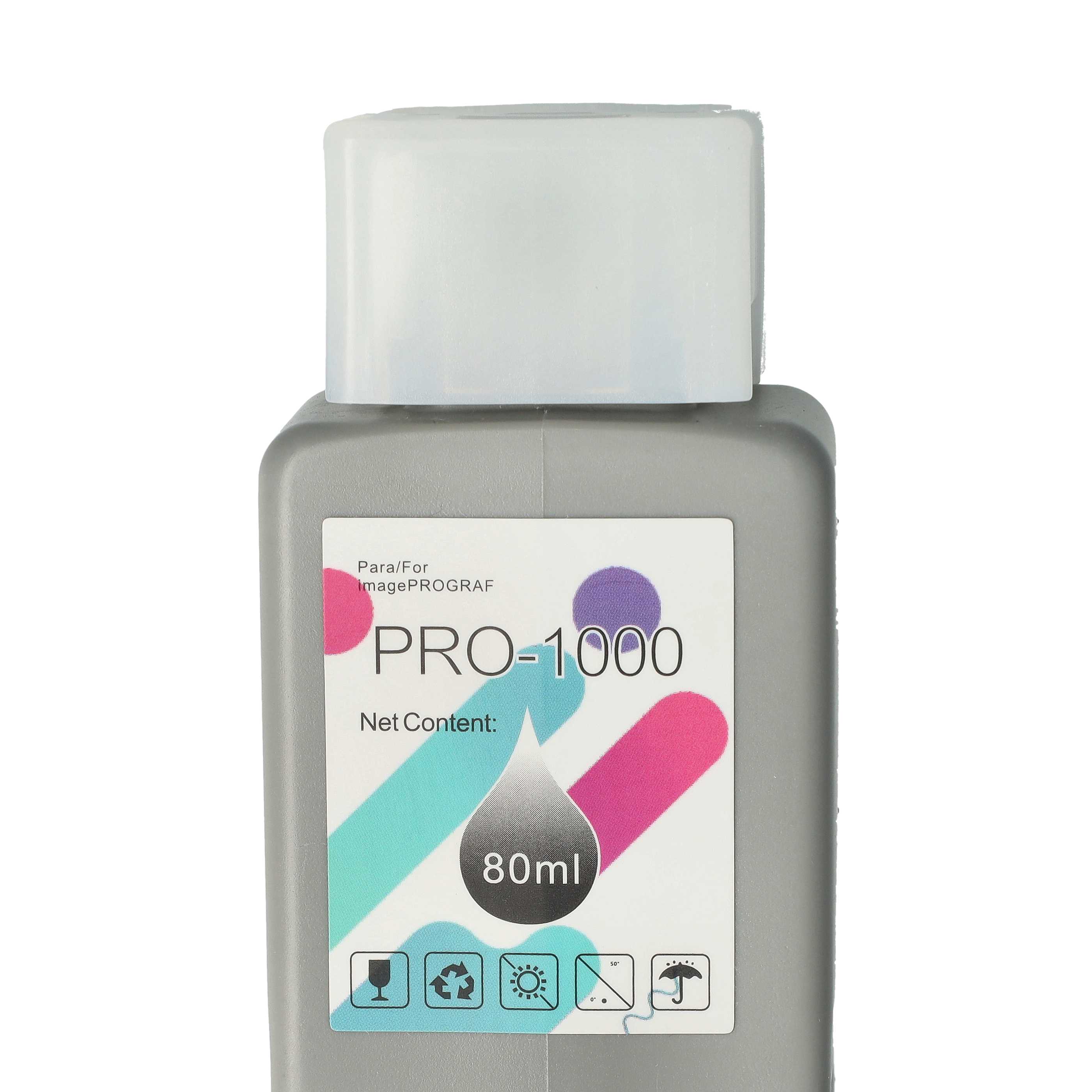 Ink Cartridge as Exchange for Canon PFI-1000PBK, PFI-1000 PBK for Canon Printer - Photo-Black 80 ml + Chip