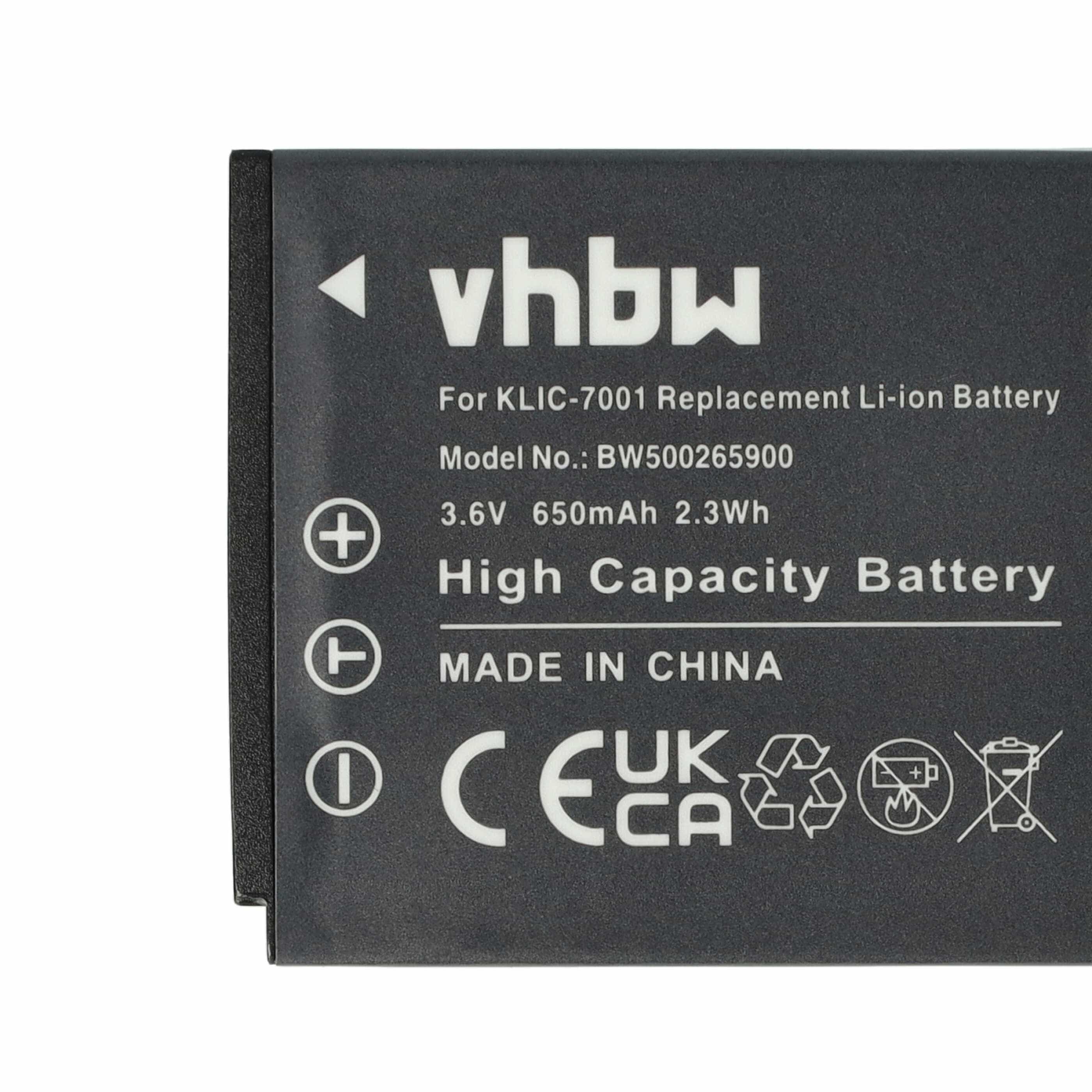 3x Battery replaces BenQ DLi-213 - 650mAh, 3.6V, Li-Ion