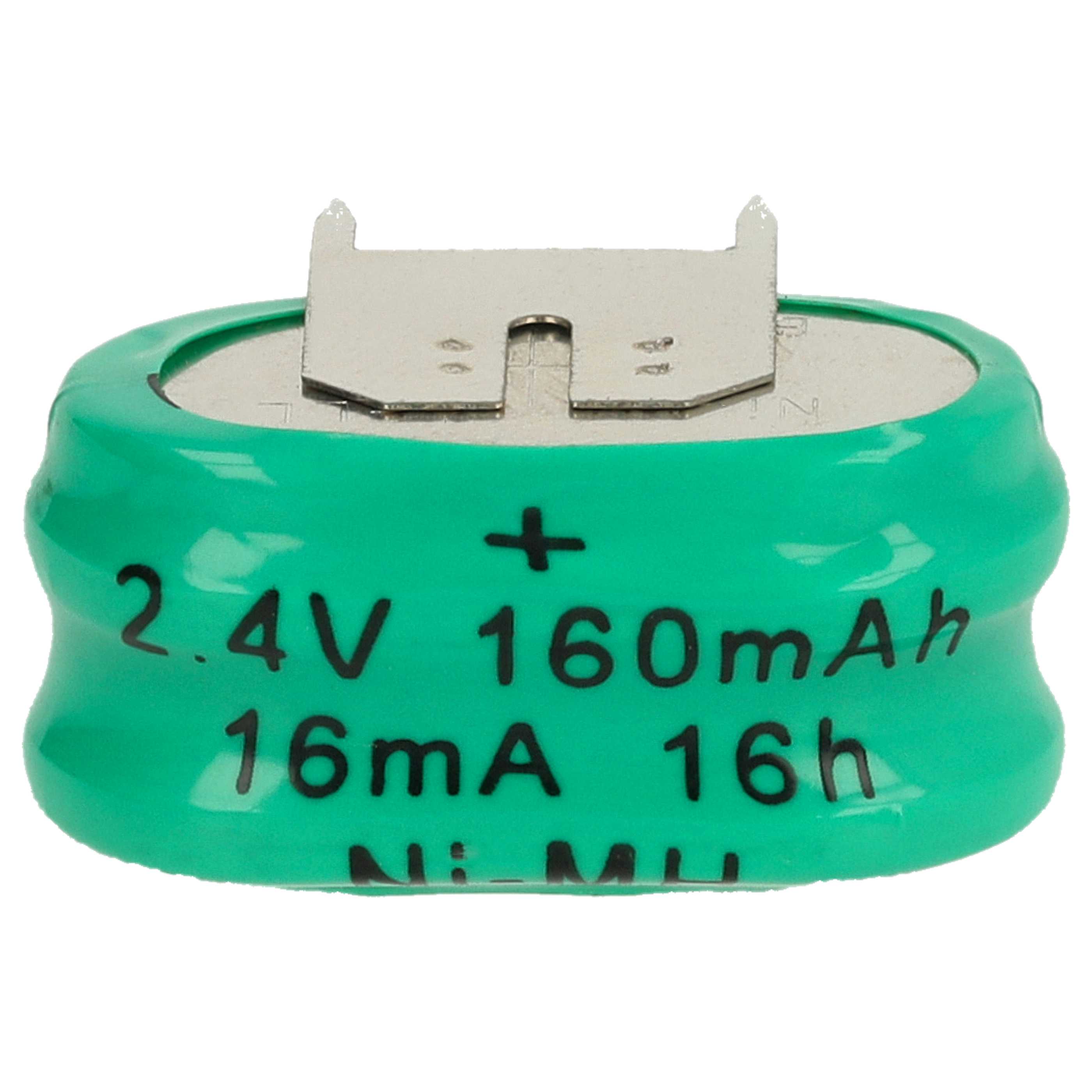 Button Cell Battery Type 2/V150H 3 Pins for Model Building Solar Lamps etc. - 150 mAh 2.4 V NiMH