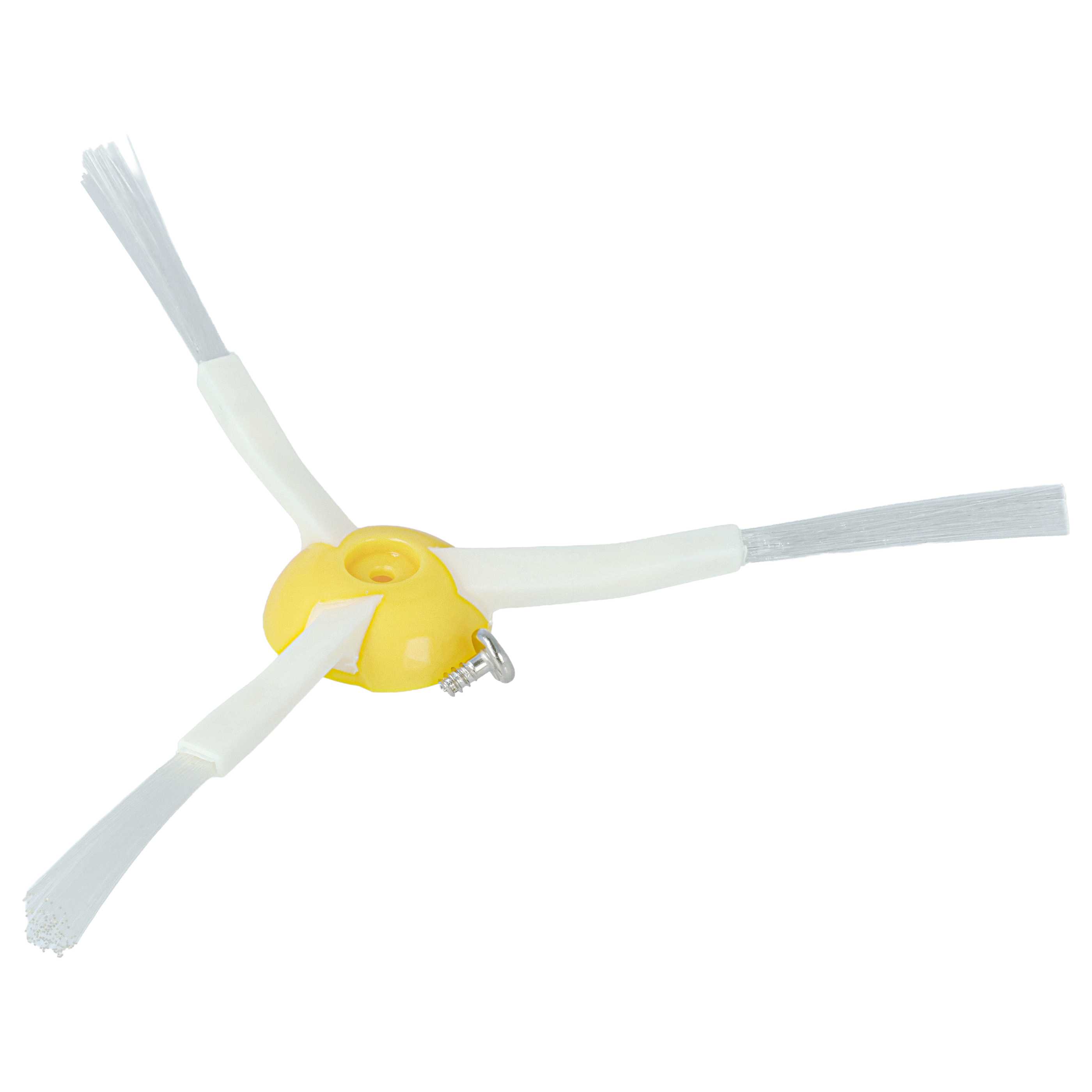 3x Side Brush suitable for iRobot Roomba 866, 876, 900, 960 Robot Vacuum Cleaner - 3-armed, white, yellow