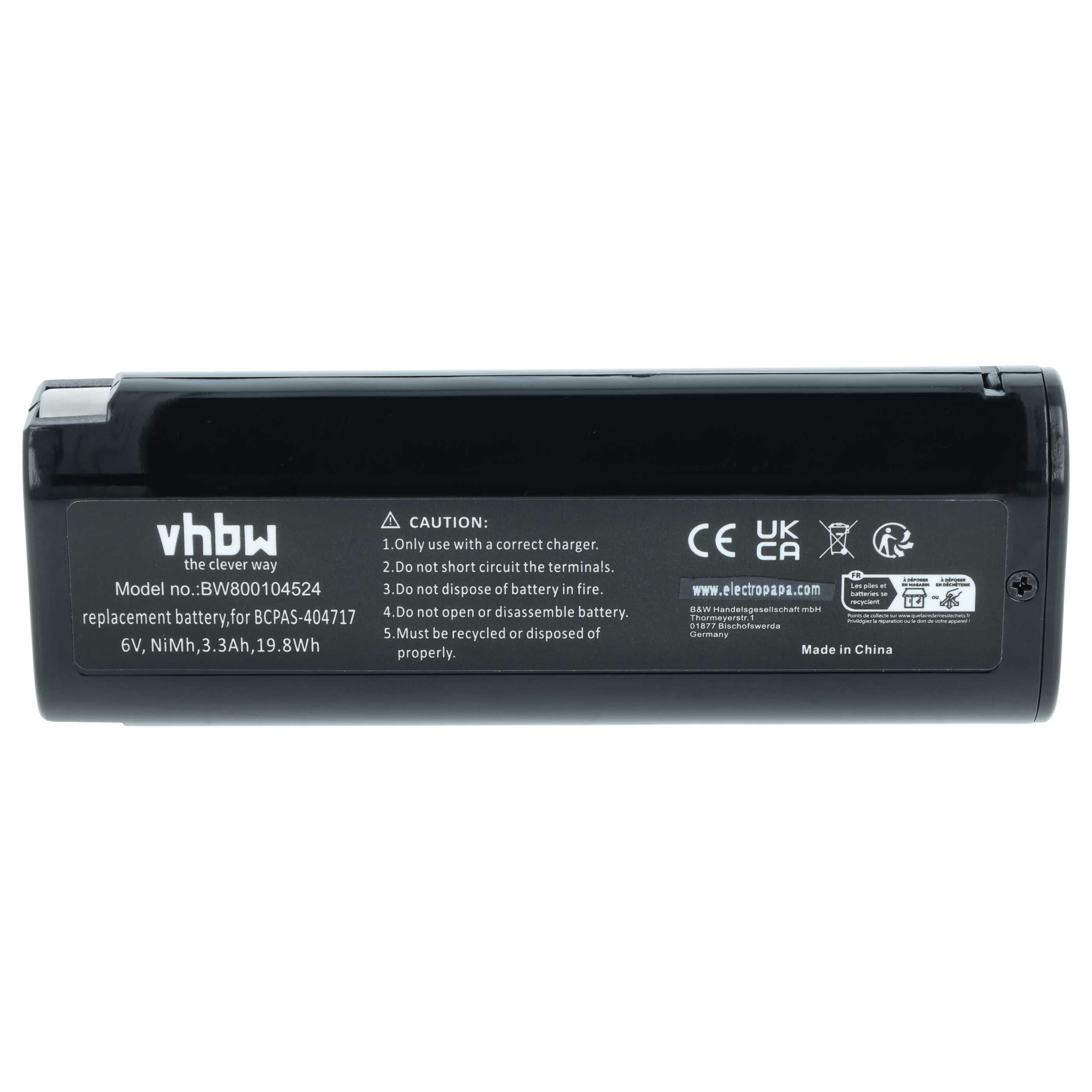 Battery replaces Paslode 900421, 900400, 900420, 404400, 404717 Electric Power Tool - 3300 mAh, 6 V, NiMH