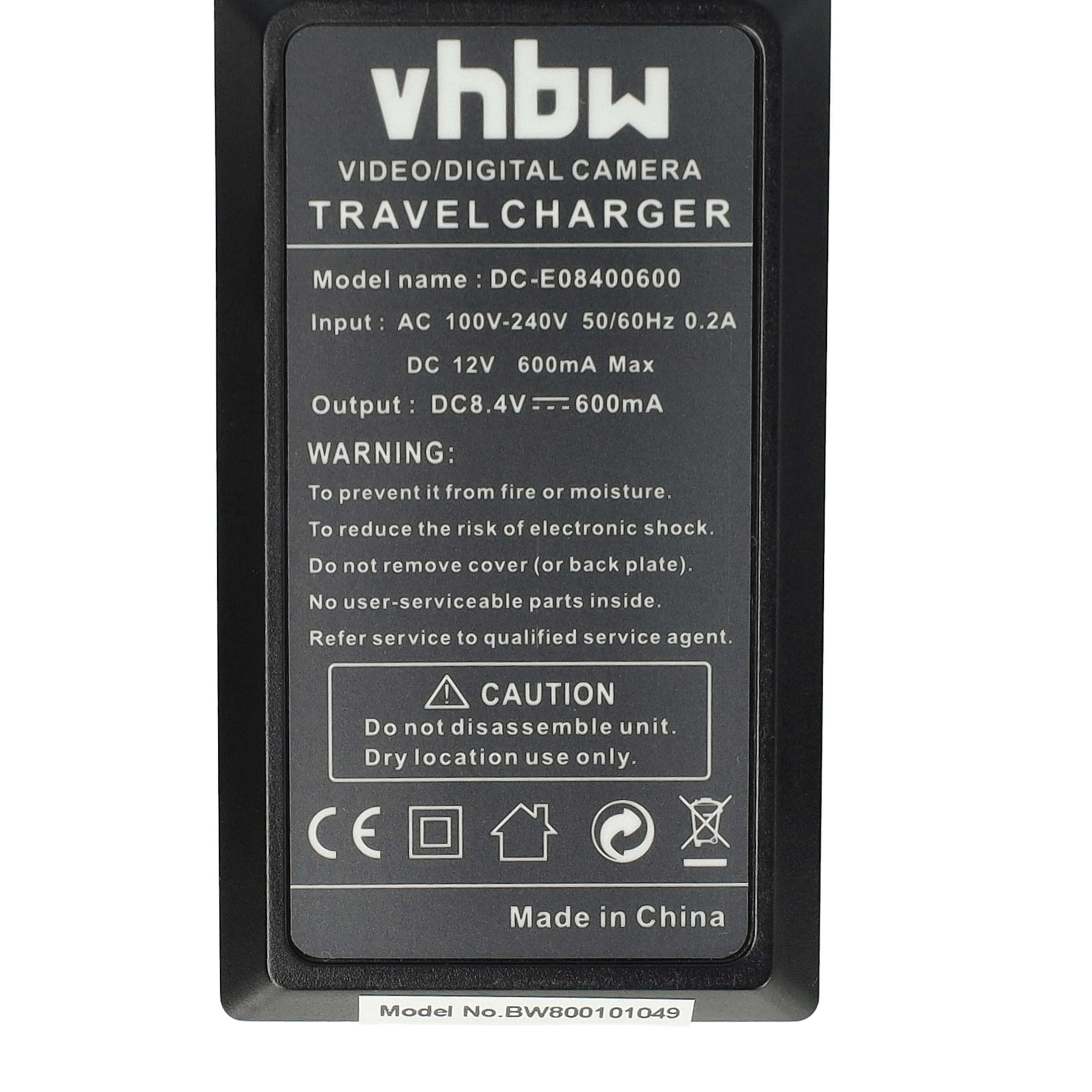 Battery Charger suitable for Lumix DMC-GF1 Camera etc. - 0.6 A, 8.4 V