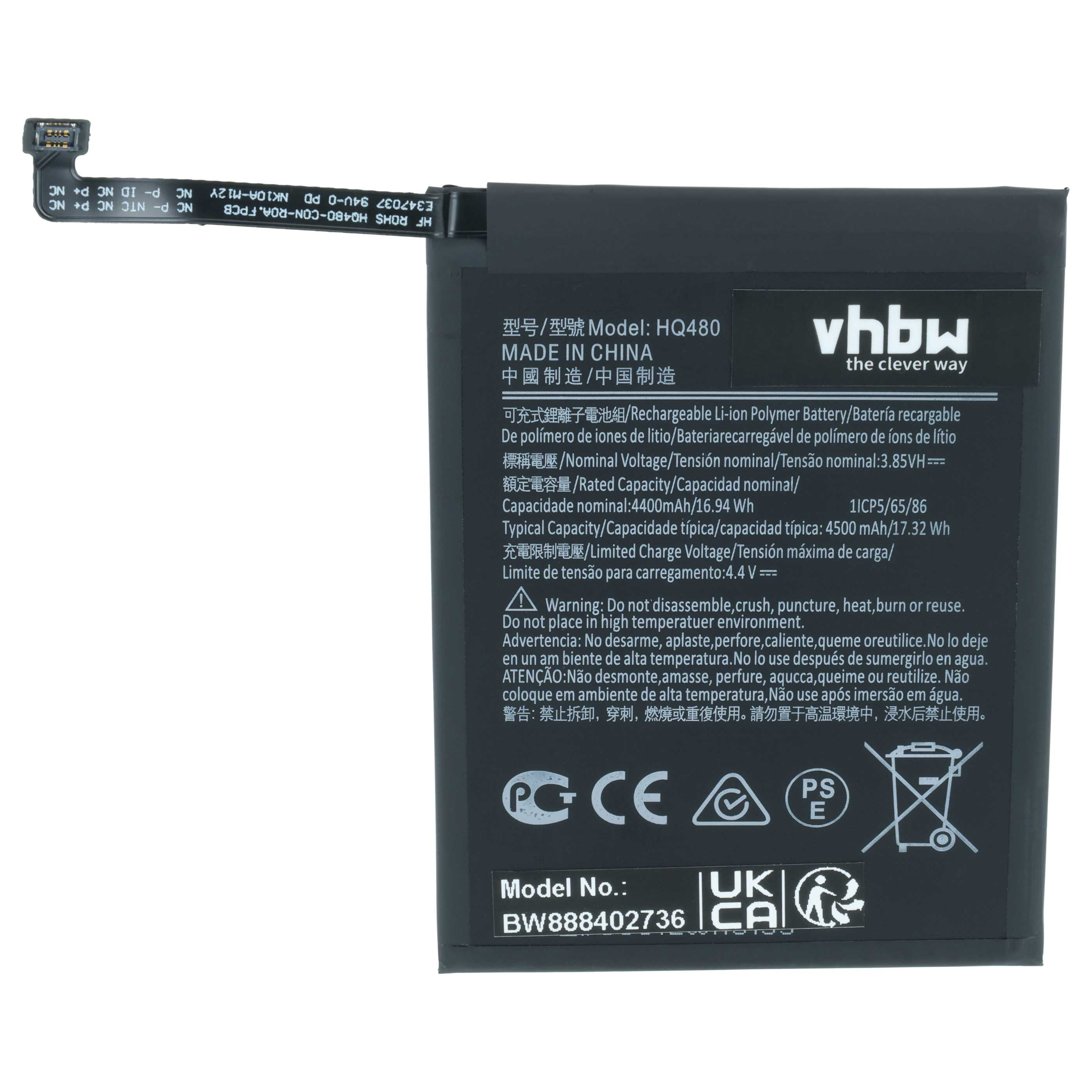 Akumulator do telefonu smartfona zamiennik Nokia HQ480 - 4400 mAh 3,85 V LiPo