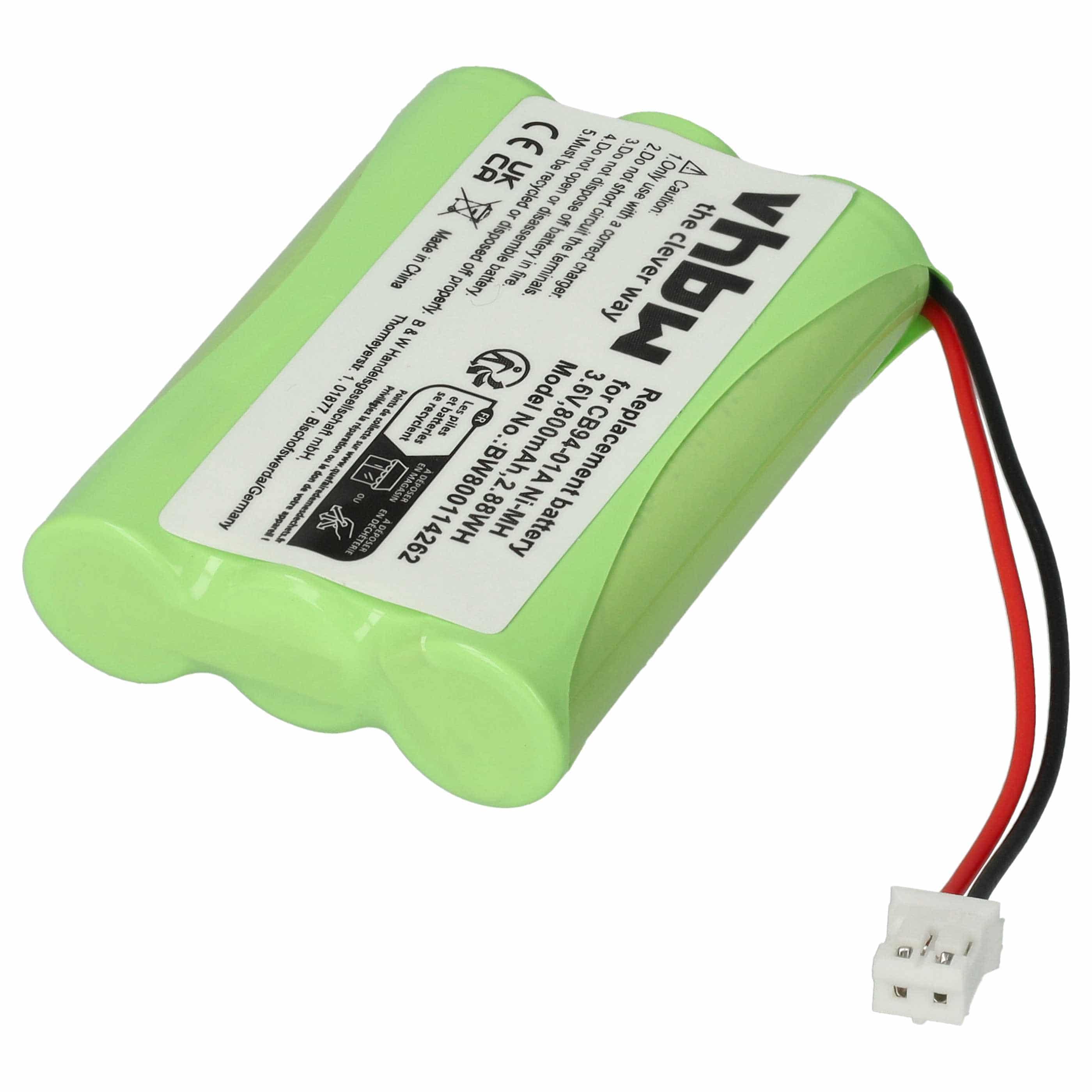 Batterie remplace Motorola CB94-01A, TFL3X44AAA900 pour moniteur bébé Oricom - 800mAh 3,6V NiMH