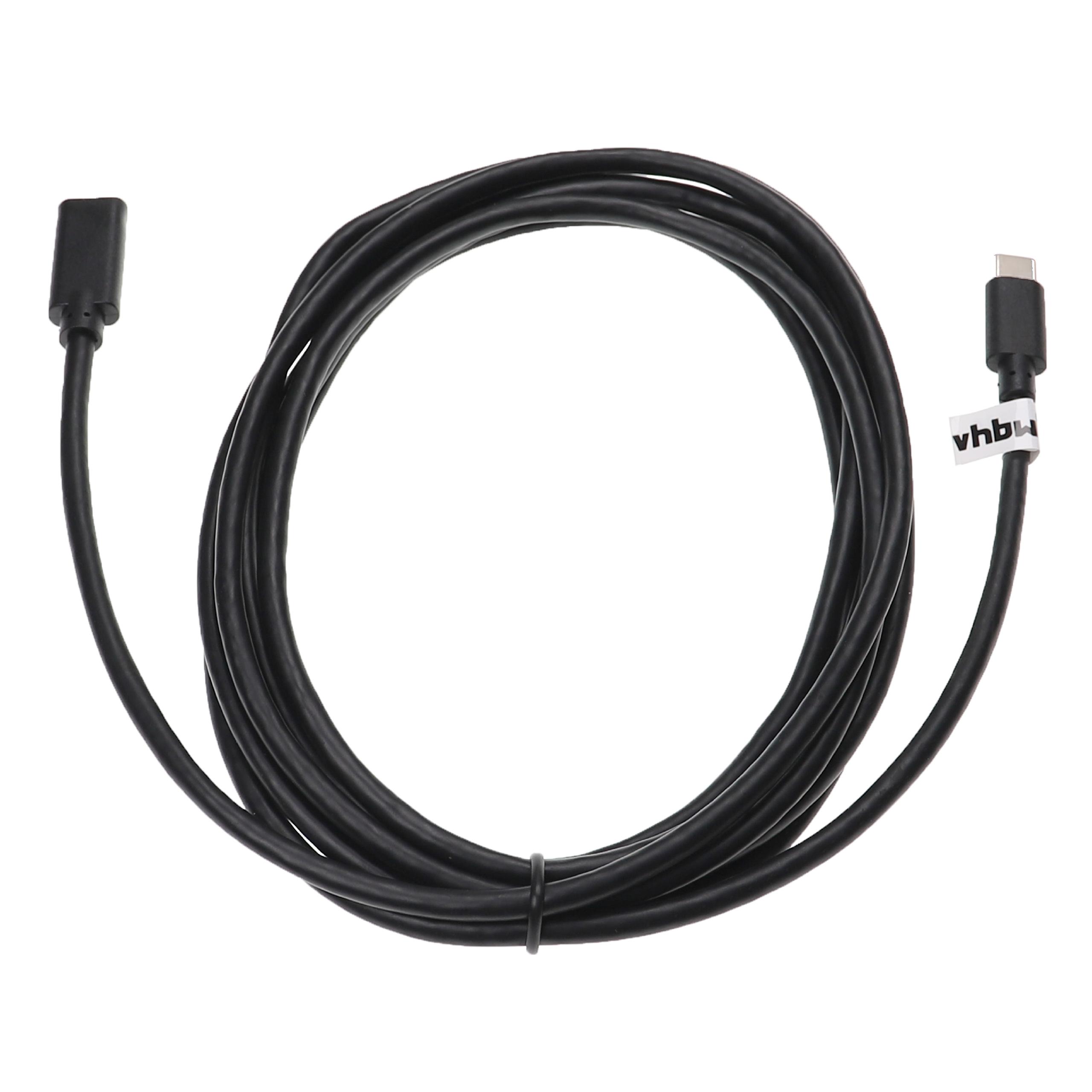 USB C Extension Cable for various Tablets, Notebooks, Smartphones, PCs - 3 m Black, USB 3.1 C Cable