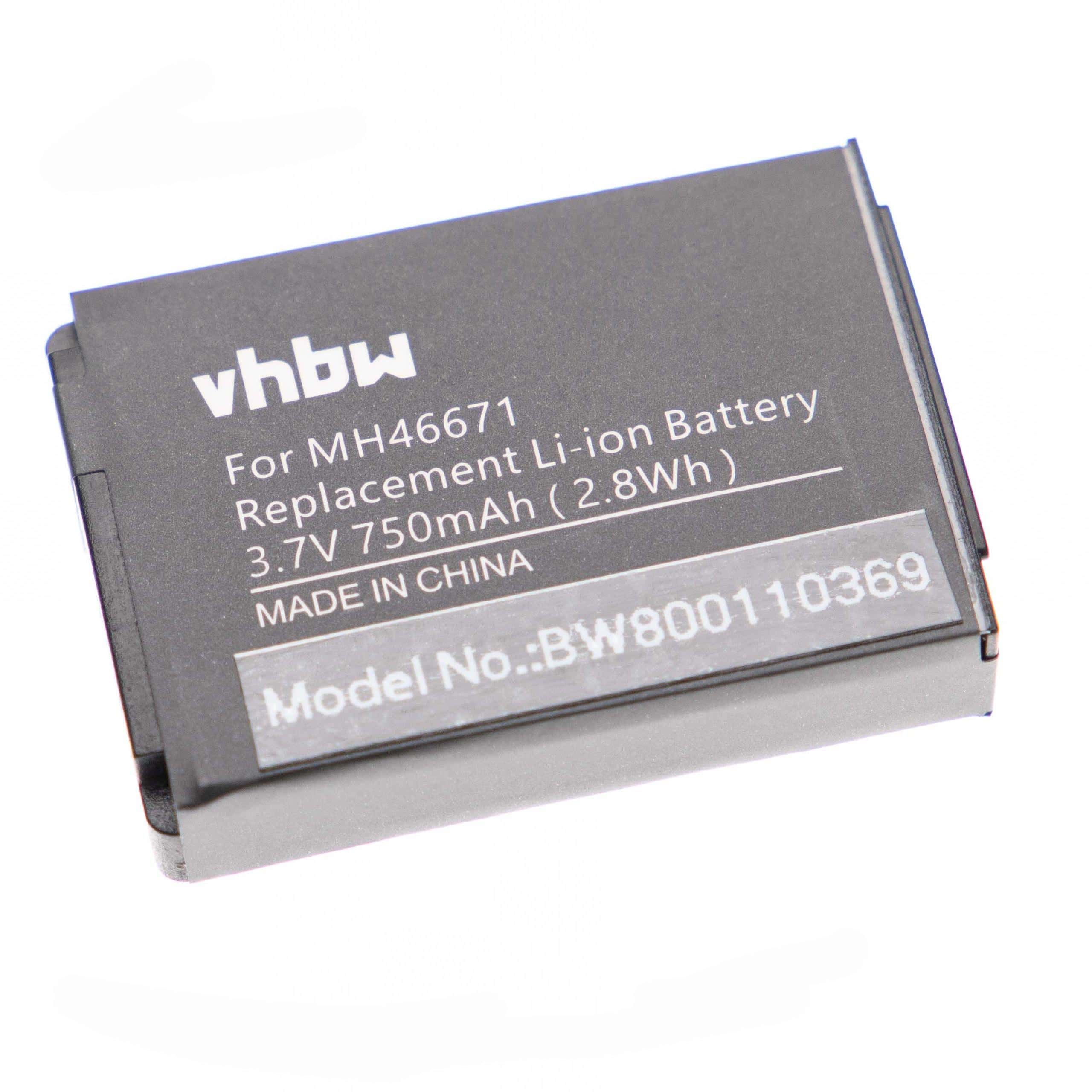 Batterie remplace Parrot 1ICP7/28/35, PF56100, MH46671 pour téléphone portable - 750mAh, 3,7V, Li-ion