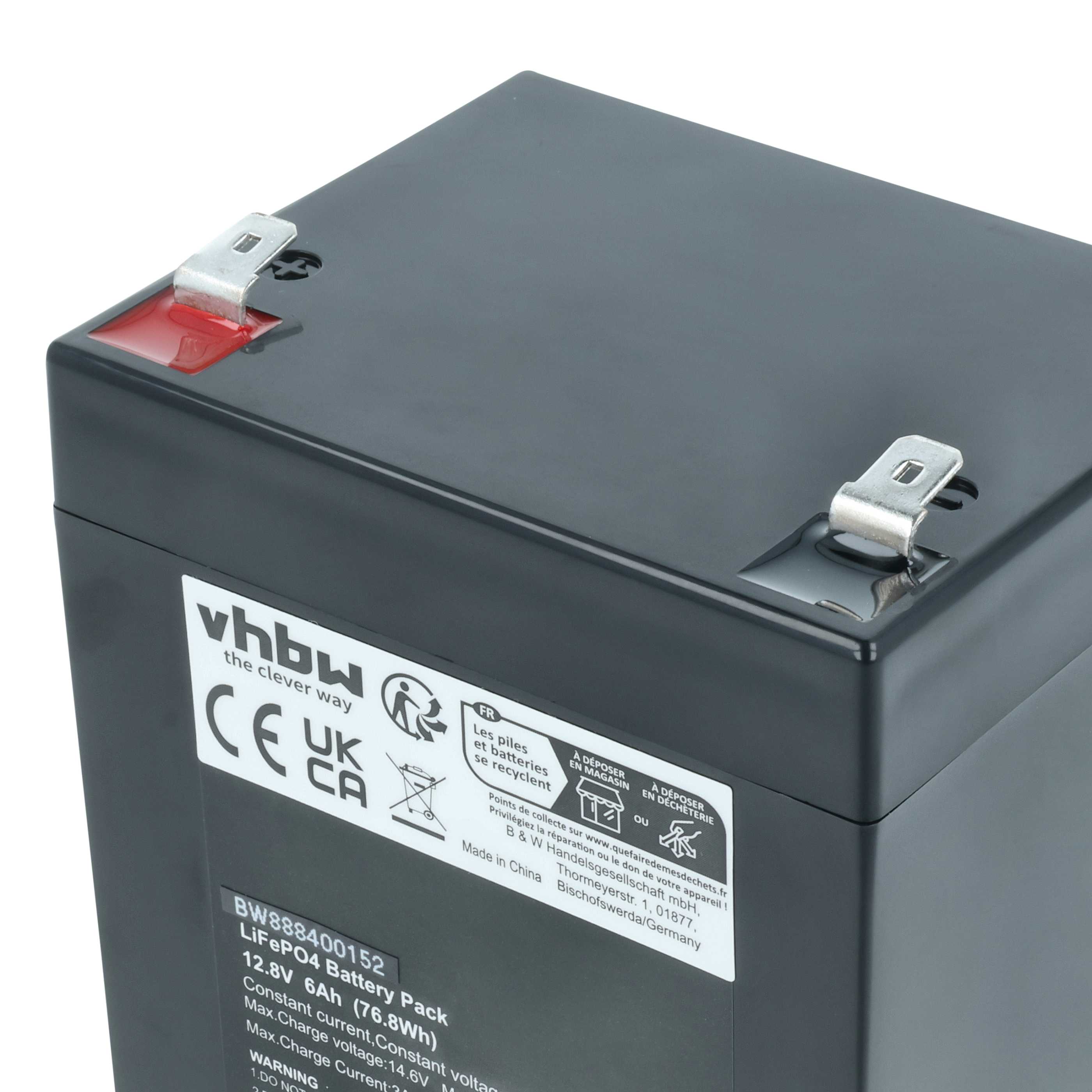 Batteria sostituisce APC RBC44, RBC43, RBC140 per altoparlanti - 6Ah 12,8V LiFePO4