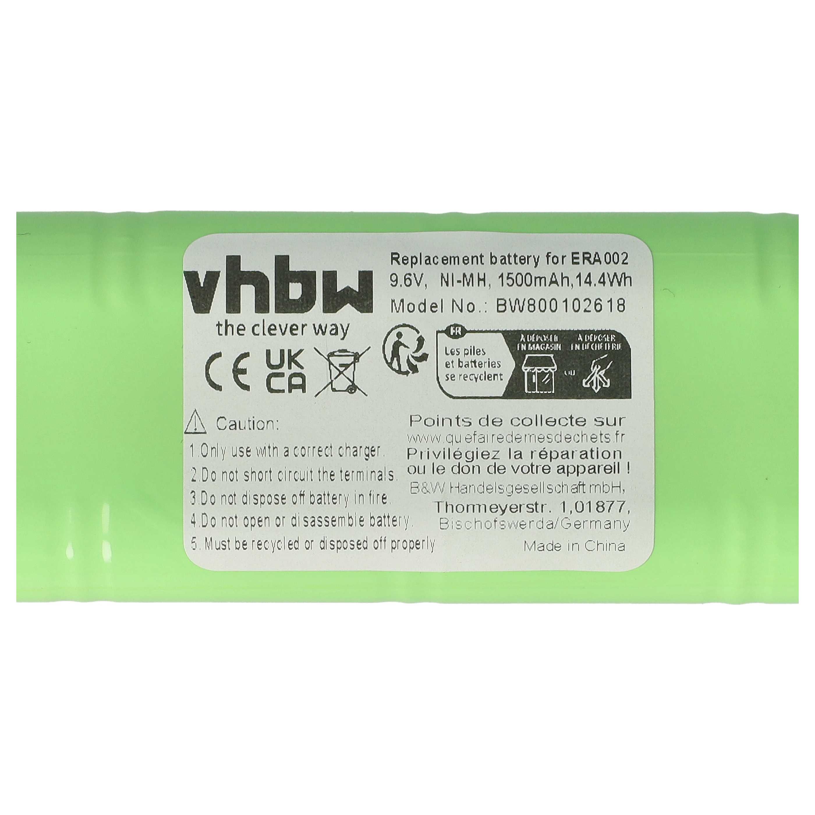 Batería reemplaza Airsoft Guns ERICS13, EROA002, ERA004, ERA002 para pistola airsoft - 1500 mAh 9,6 V NiMH