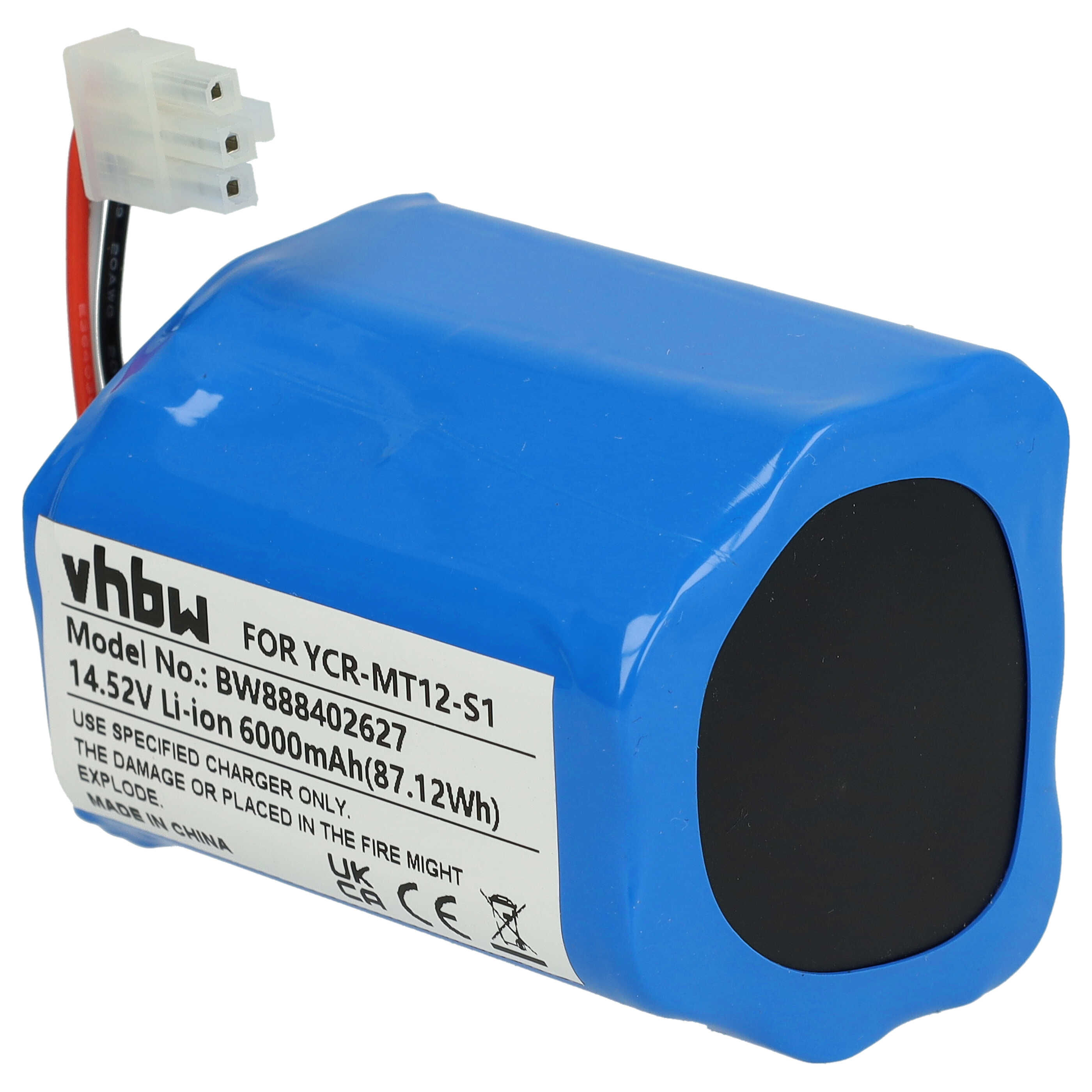 Battery Replacement for iClebo YCR-M07-20W, YCR-MT12-S1 for - 6000mAh, 14.52V, Li-Ion