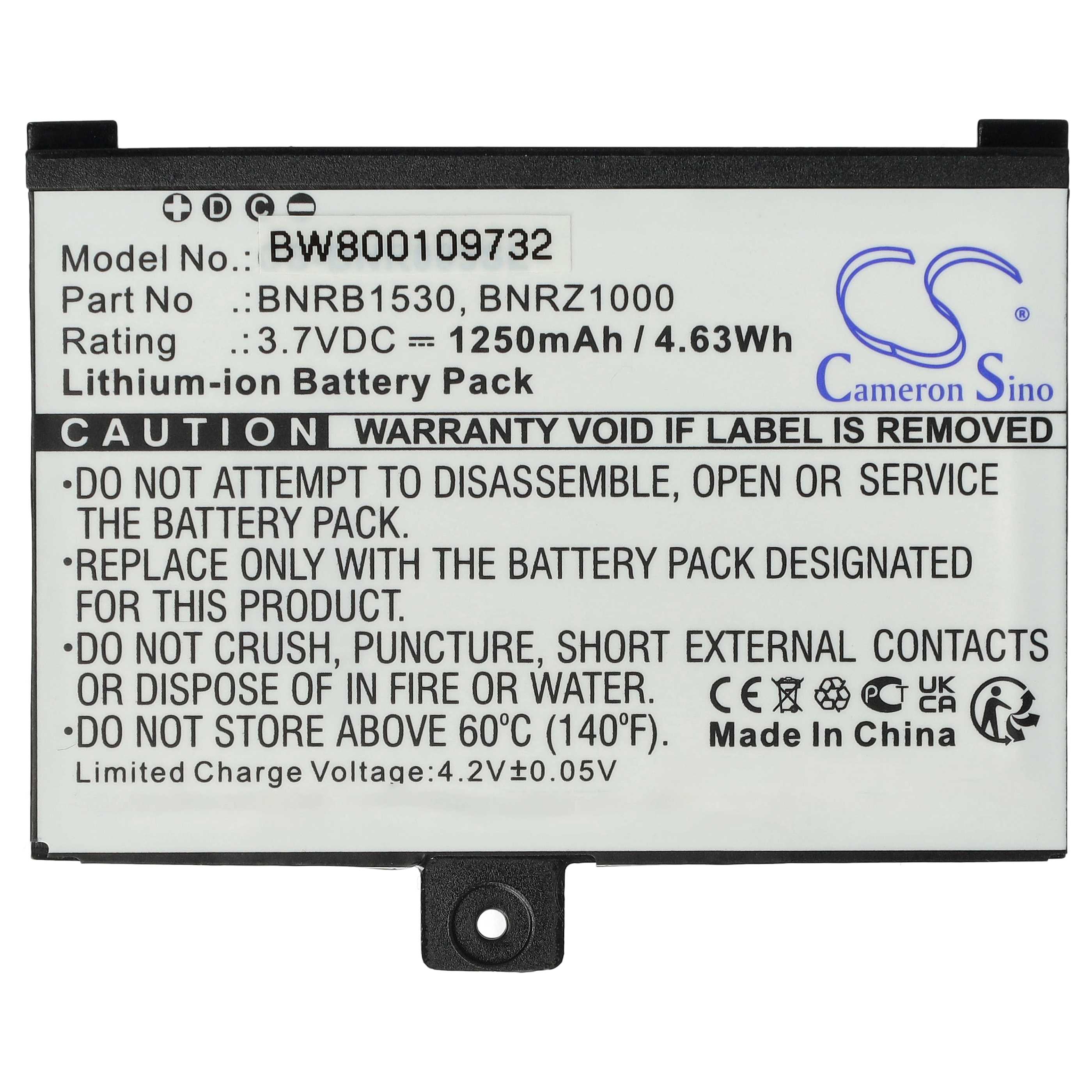 Batteria per eBook reader eReader sostituisce Barnes & Noble 1ICP4/40/60 1S1P, 9875521 - 1250mAh, 3,7V Li-Ion