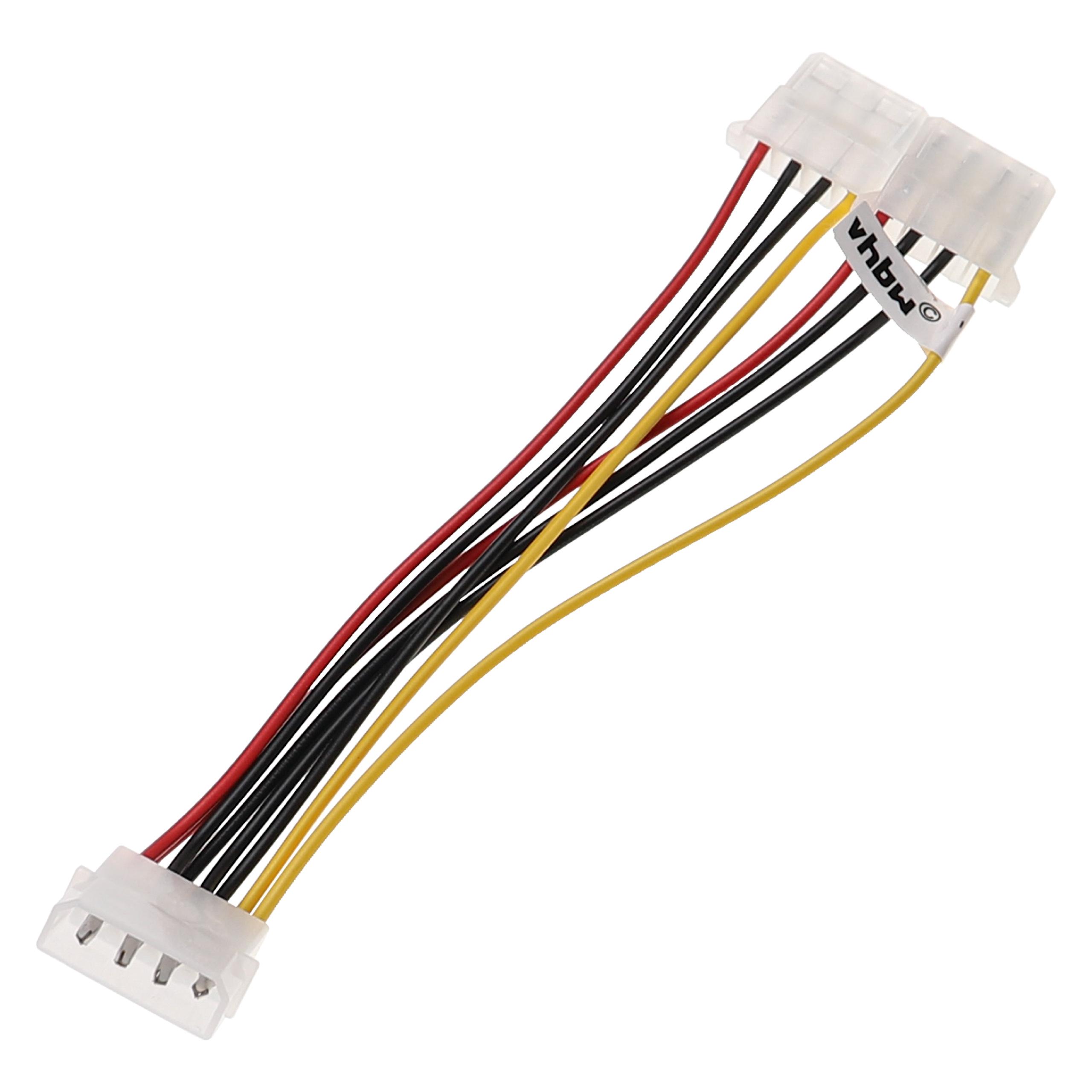 10x Power Cable to 2x Molex socket suitable for Hard Drives - IDE Y Power Cable, 12 cm