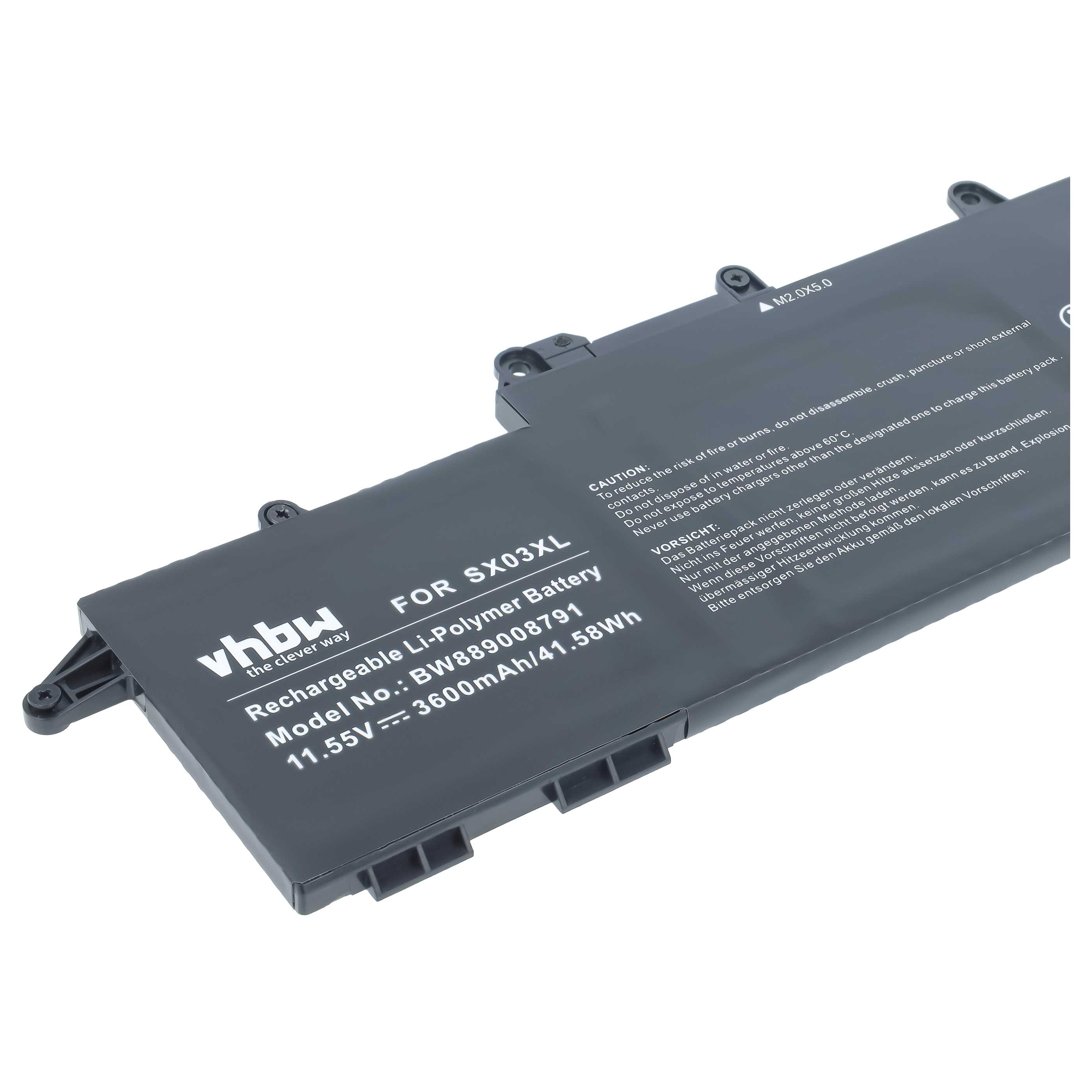 Notebook-Akku als Ersatz für HP HSTNN-DB9P, HSTNN-IB9D, 996QA176H für HP - 3600mAh 11,55V Li-Polymer